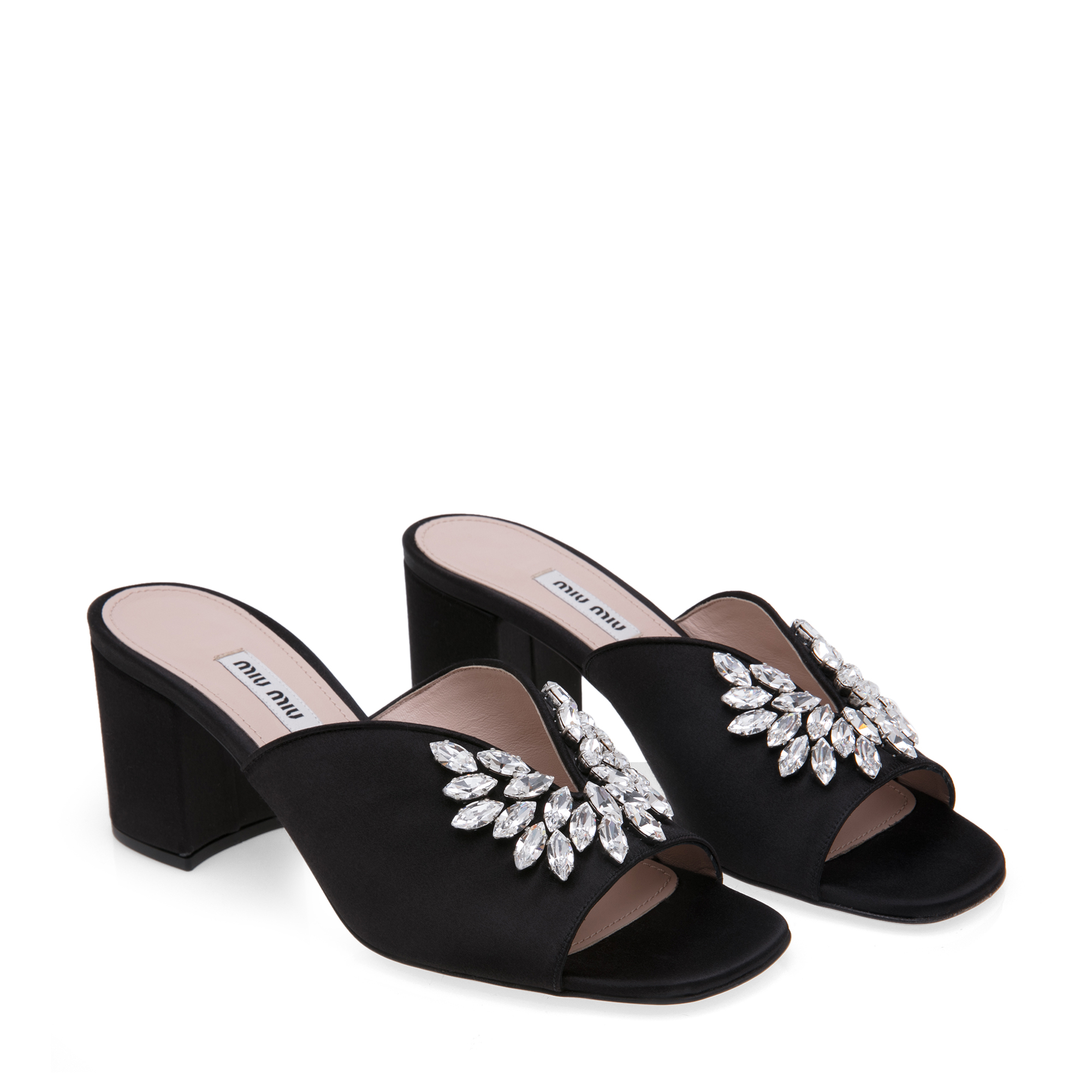 

Crystal-embellished mules, Black