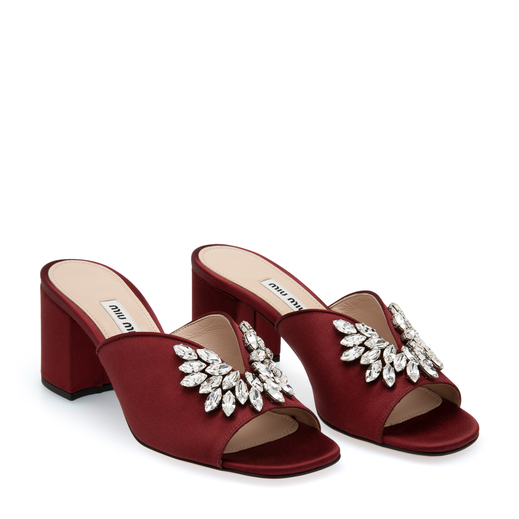 

Crystal-embellished mules, Red