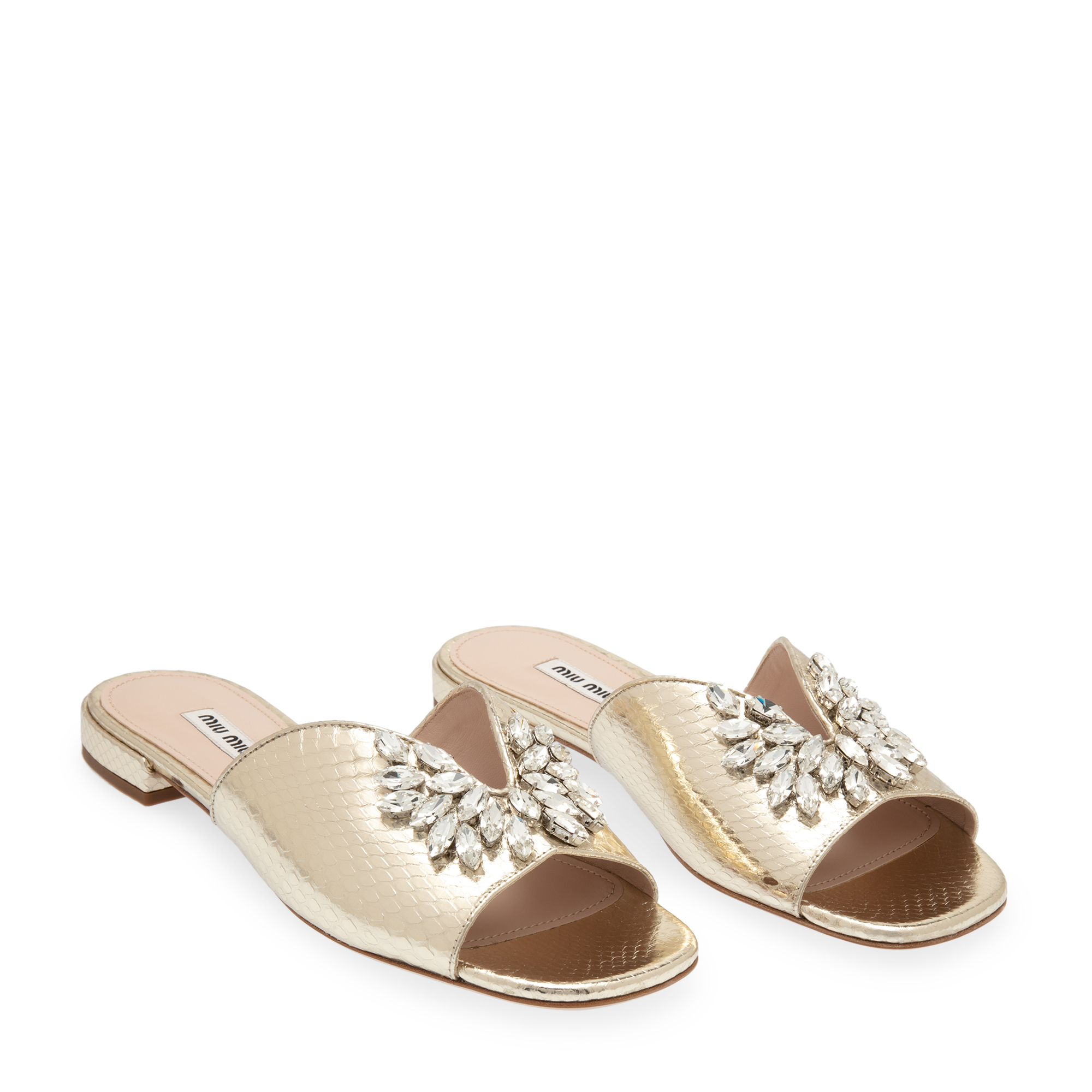 

Metallic mules, Gold