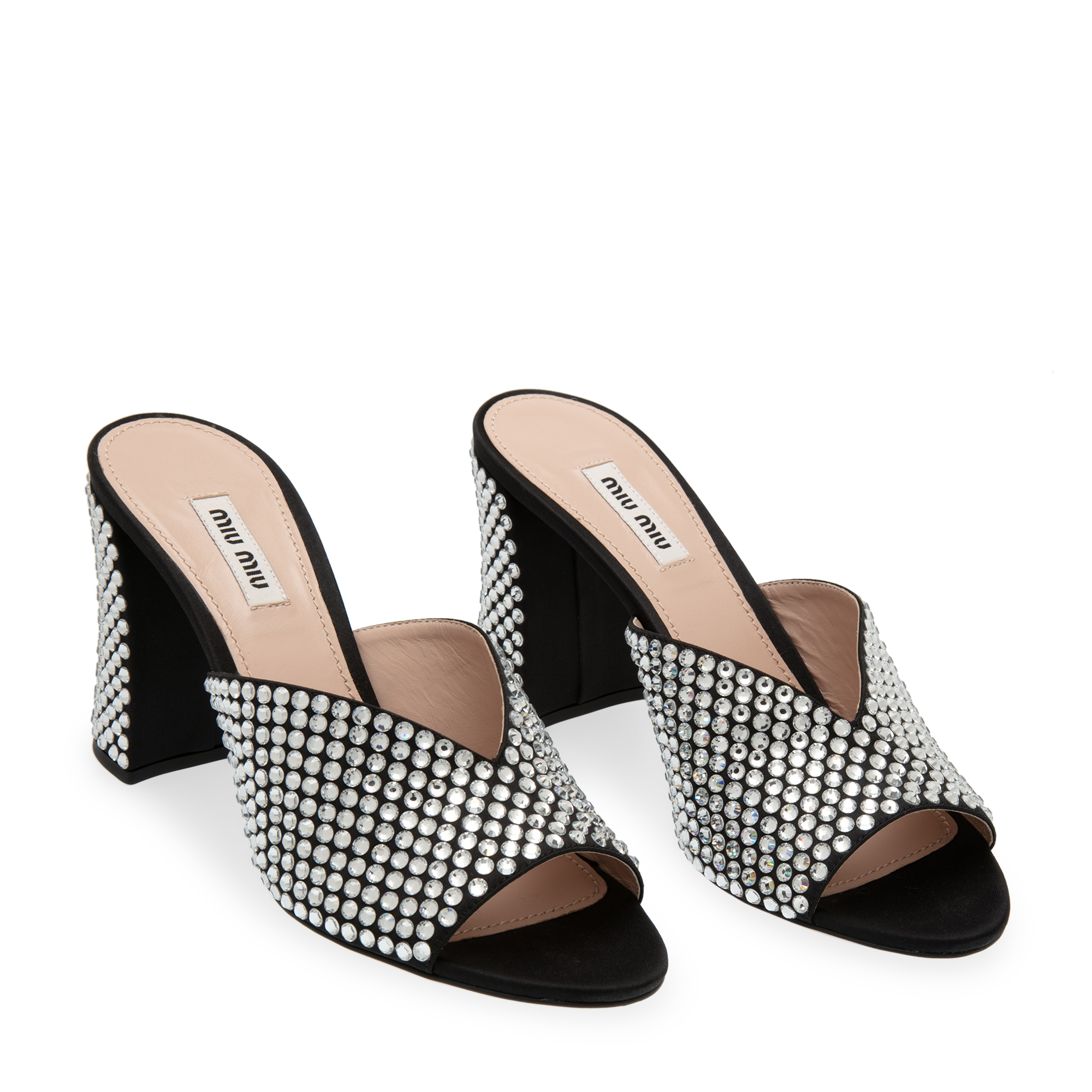 

Crystal embellished mules, Black