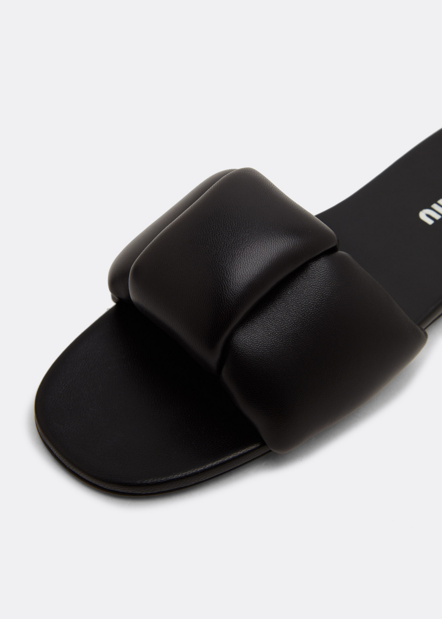 

Puffy nappa leather slides, Black