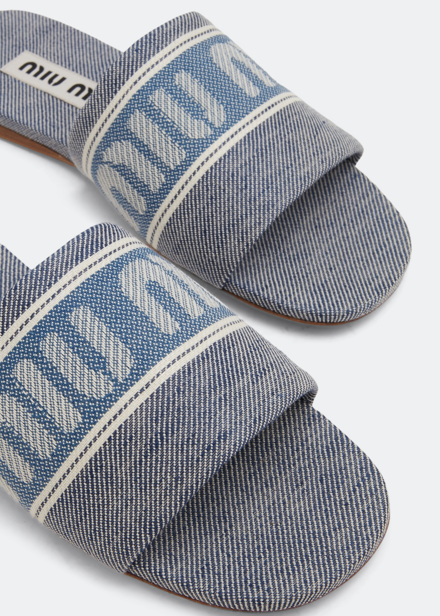

Jacquard denim flat sandals, Blue