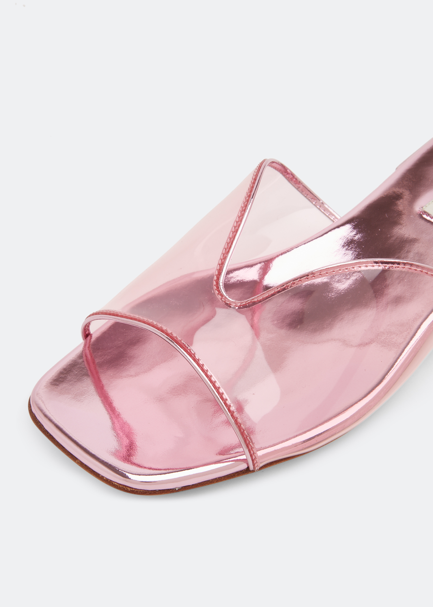 

Metallic leather sandals, Pink