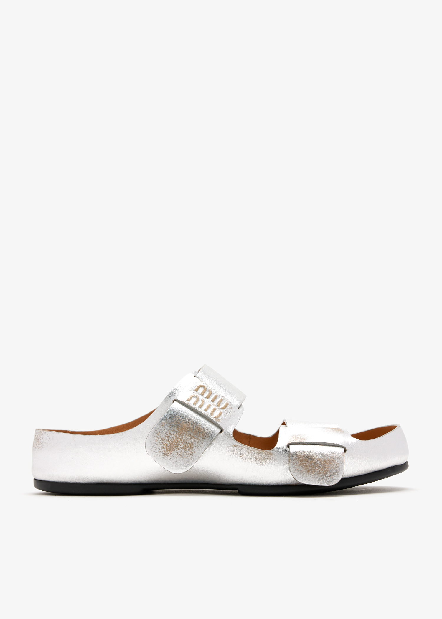 

Bleached leather sandals, Silver