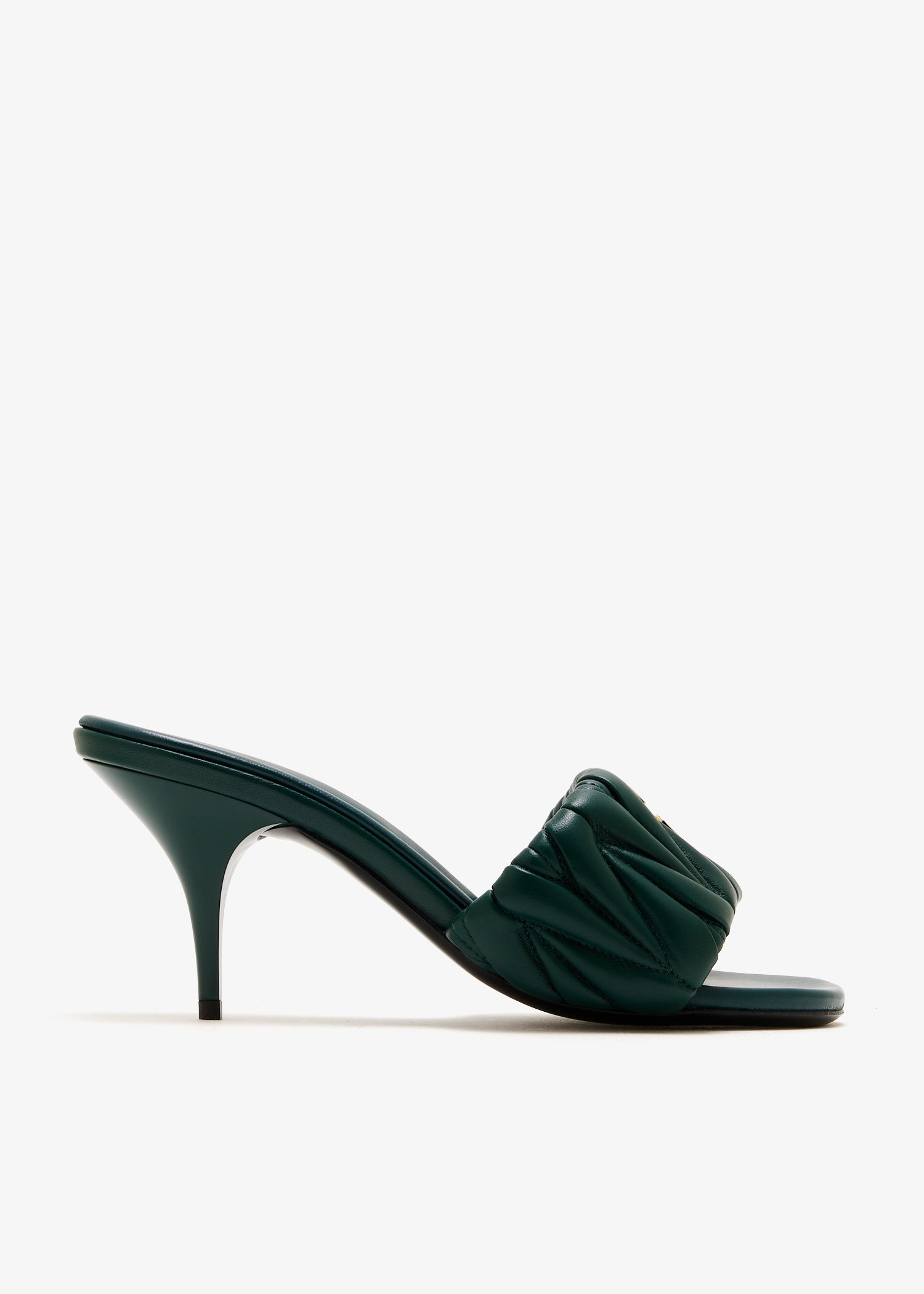 

Matelassé nappa leather mules, Green