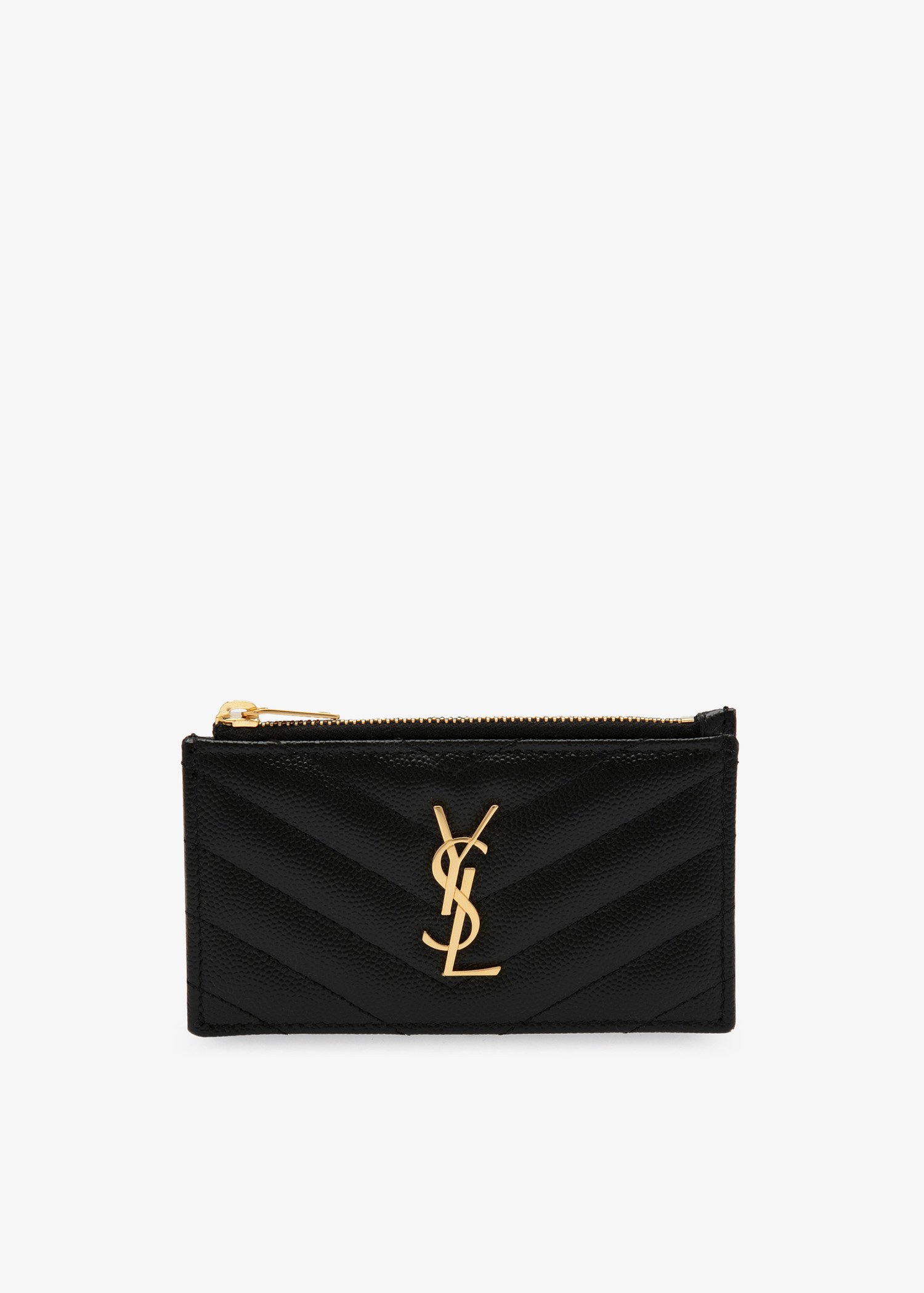 Saint Laurent Zip Fragments YSL Monogram Pouch Card Case Wallet