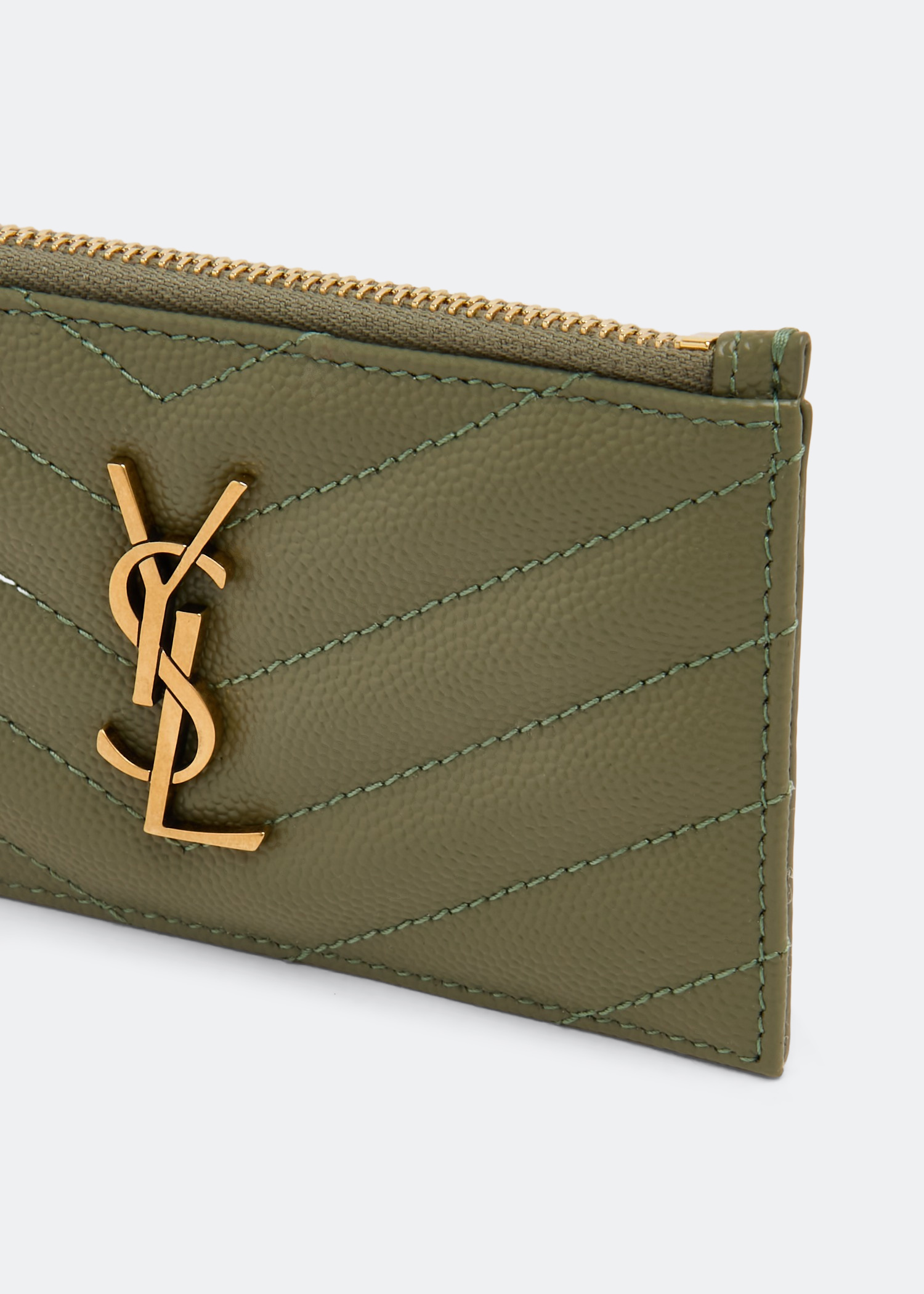 

Monogramme zippered fragment card case, Green