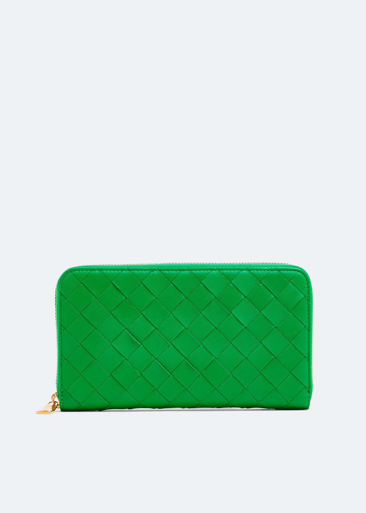 

Intrecciato zip-around wallet, Green