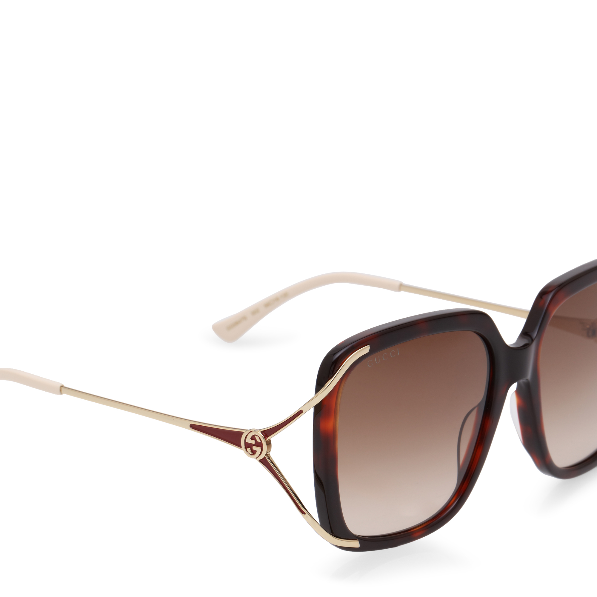 

Round acetate and metal sunglasses, Brown