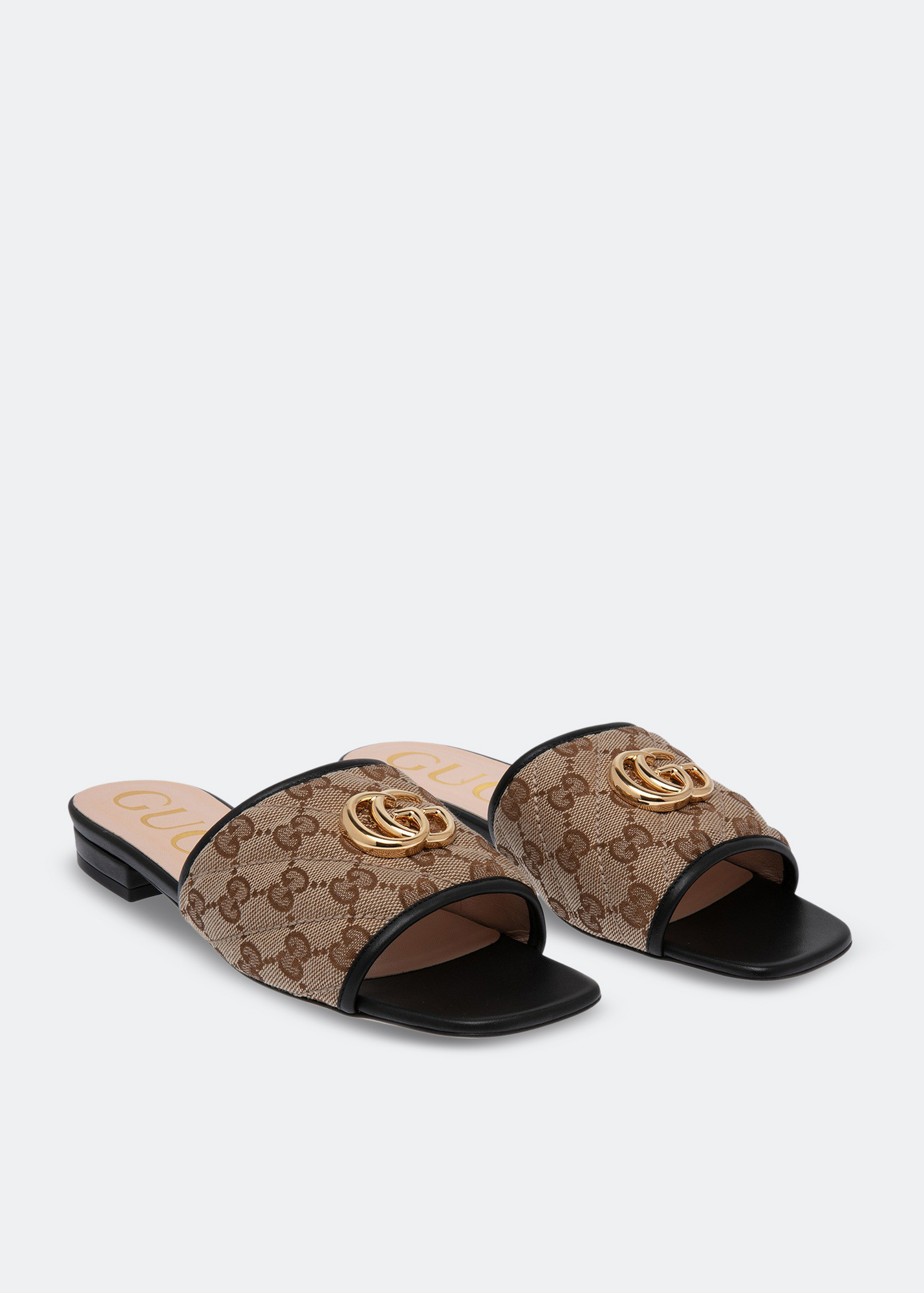 Gucci women's natural sales original gg canvas slides