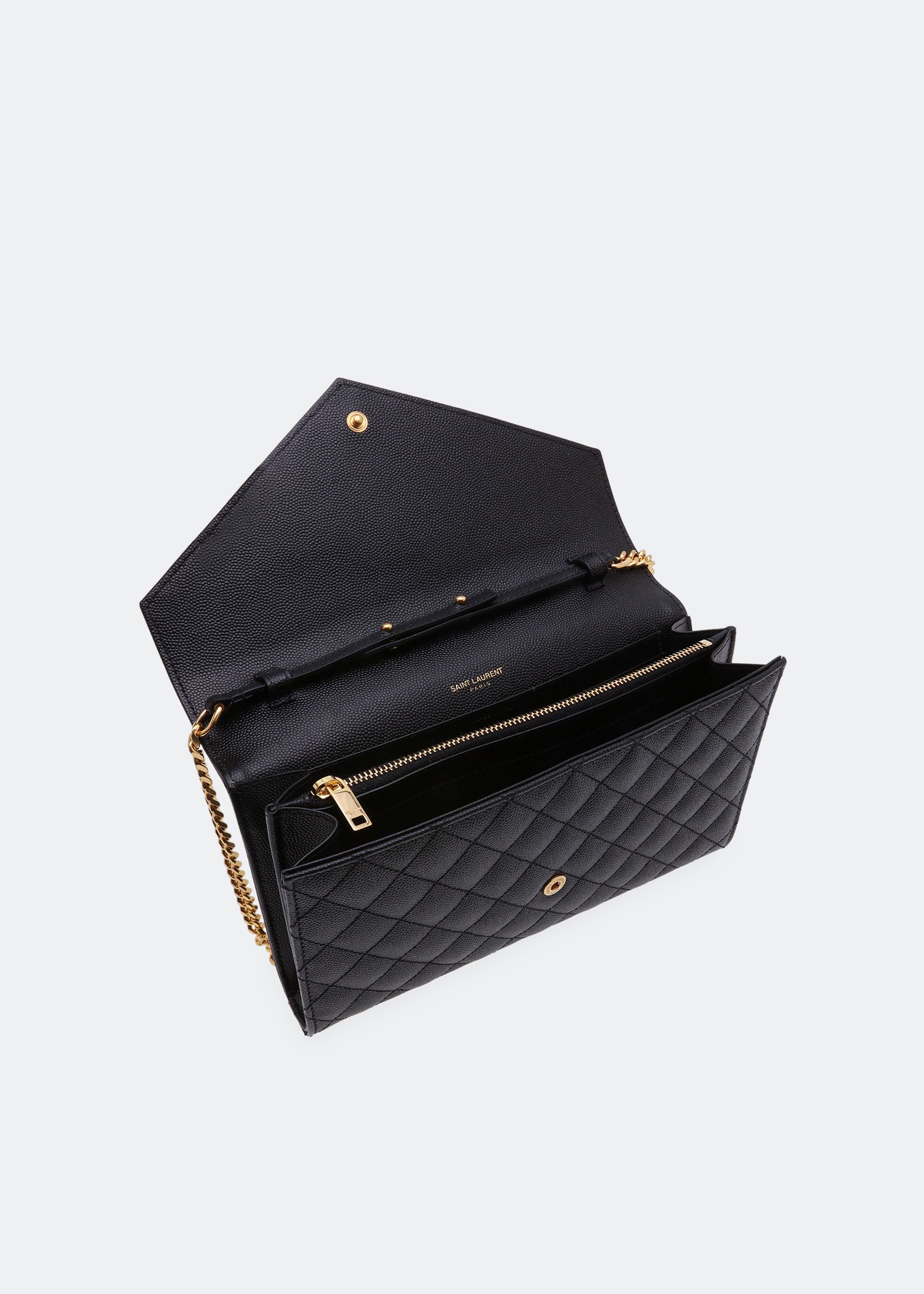 Saint Laurent Monogram chain wallet for Women Black in UAE Level Shoes