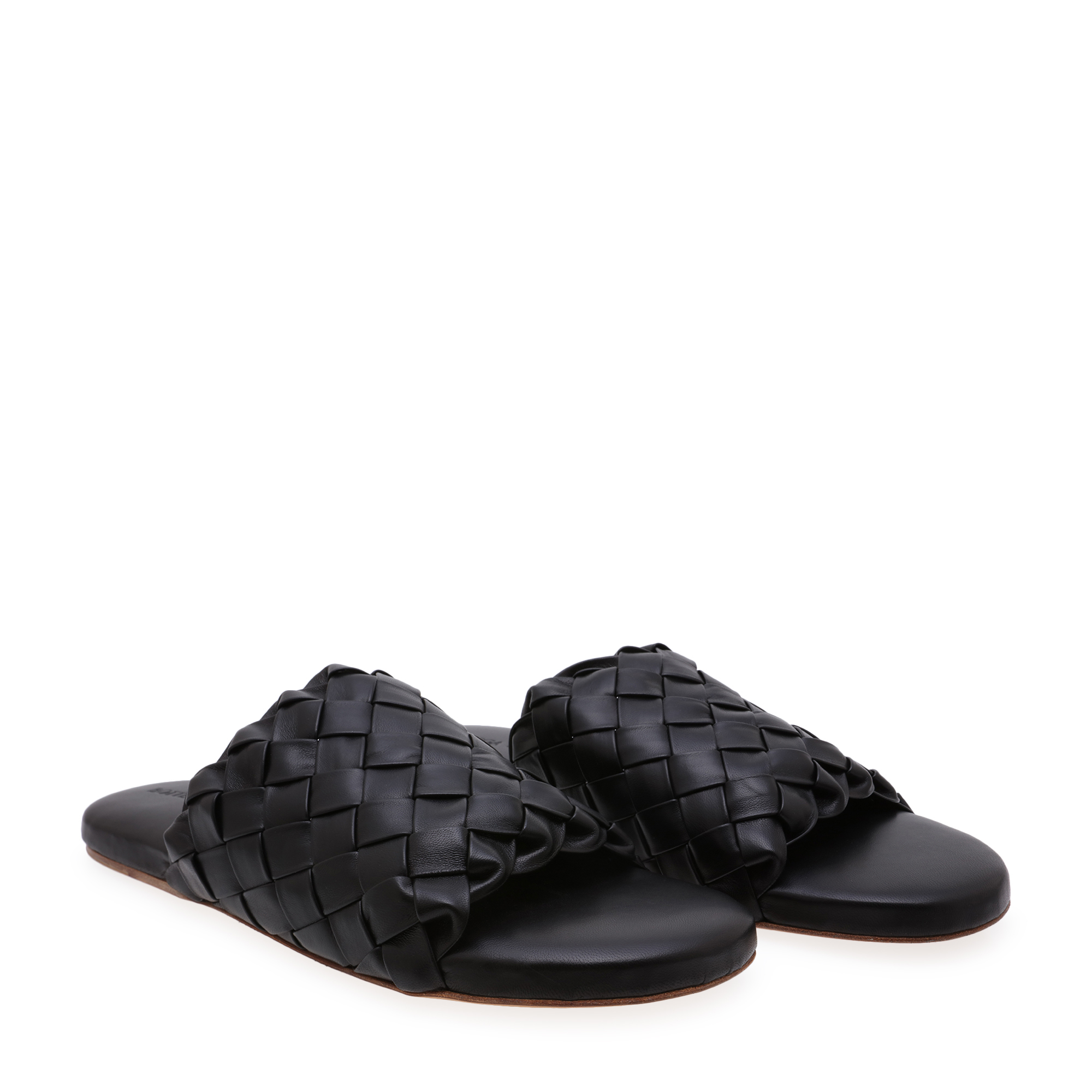 

Intrecciato leather sandals, Black
