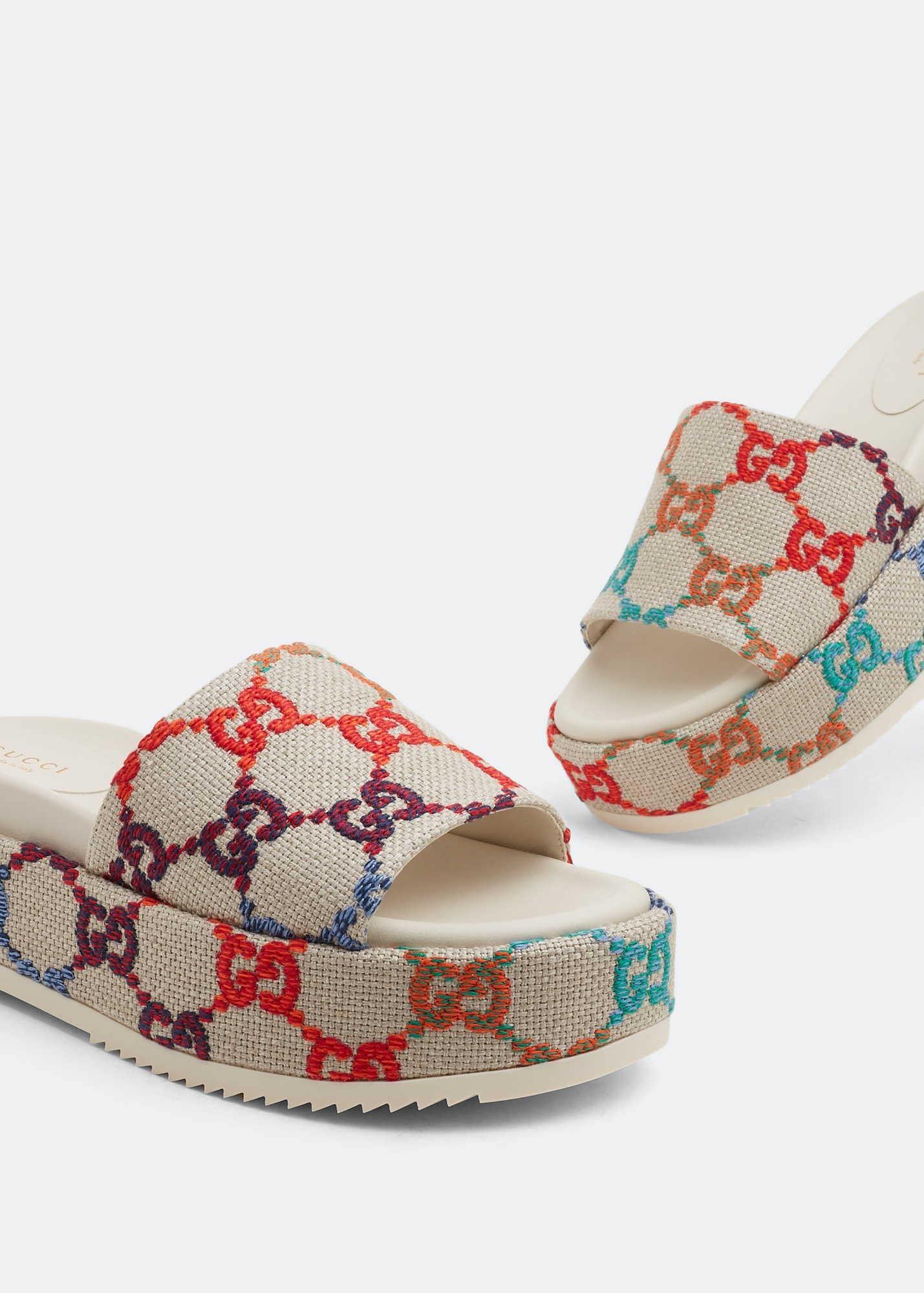 

GG platform slide sandals, Multi-coloured