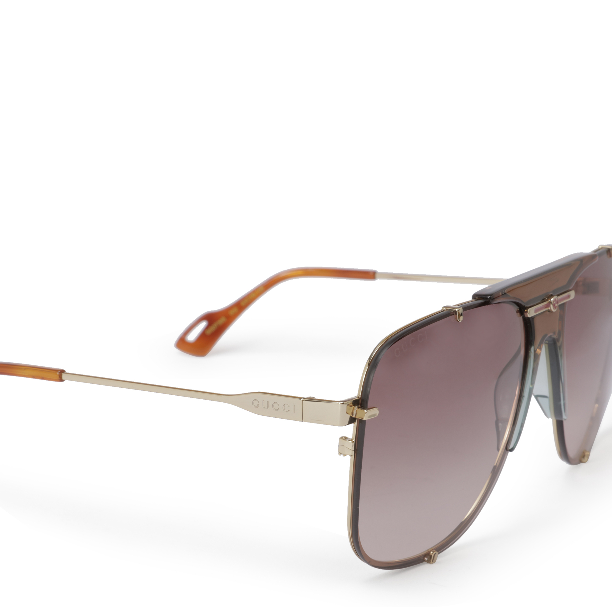 

Square aviator-frame sunglasses, Brown