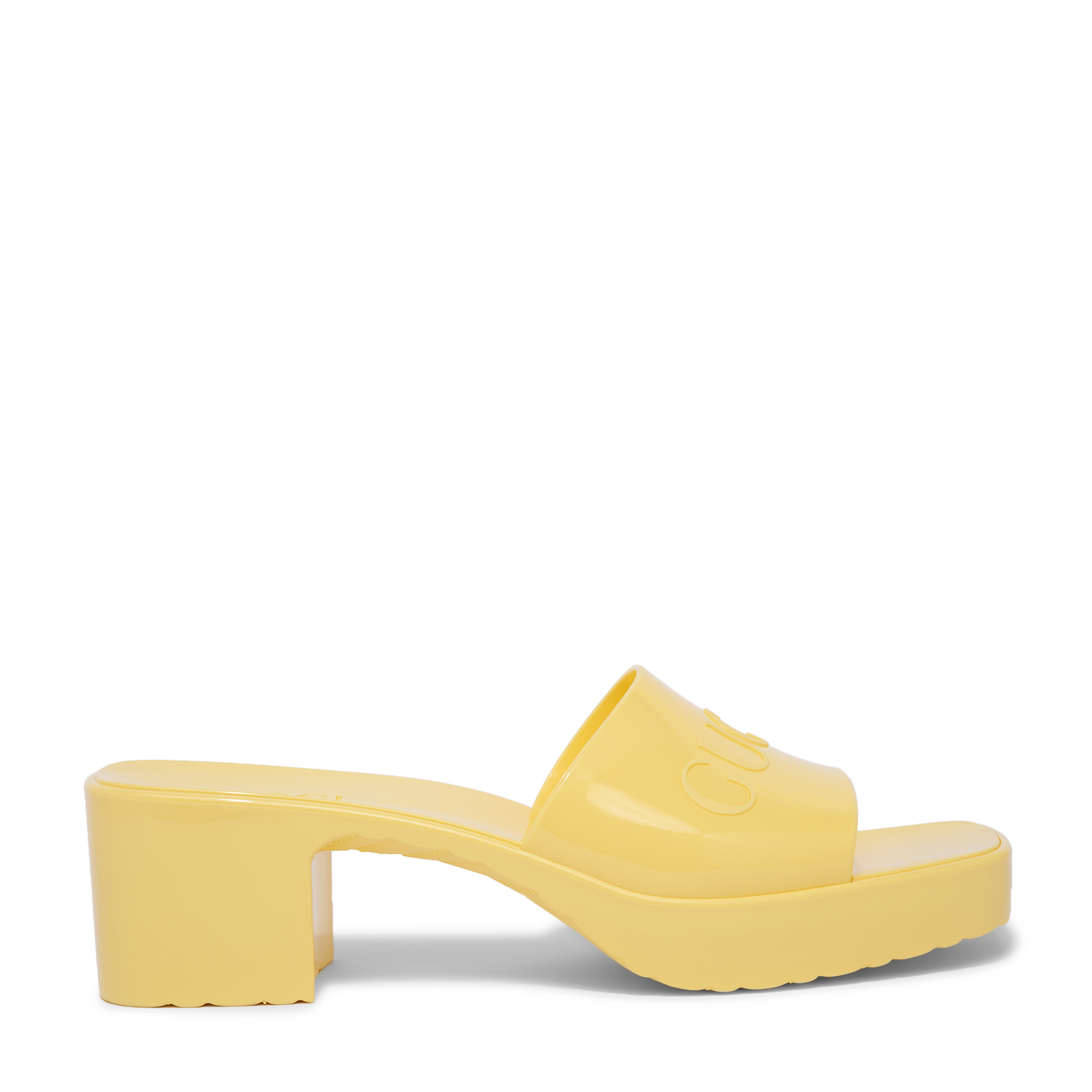 Yellow gucci rubber 2025 sandals