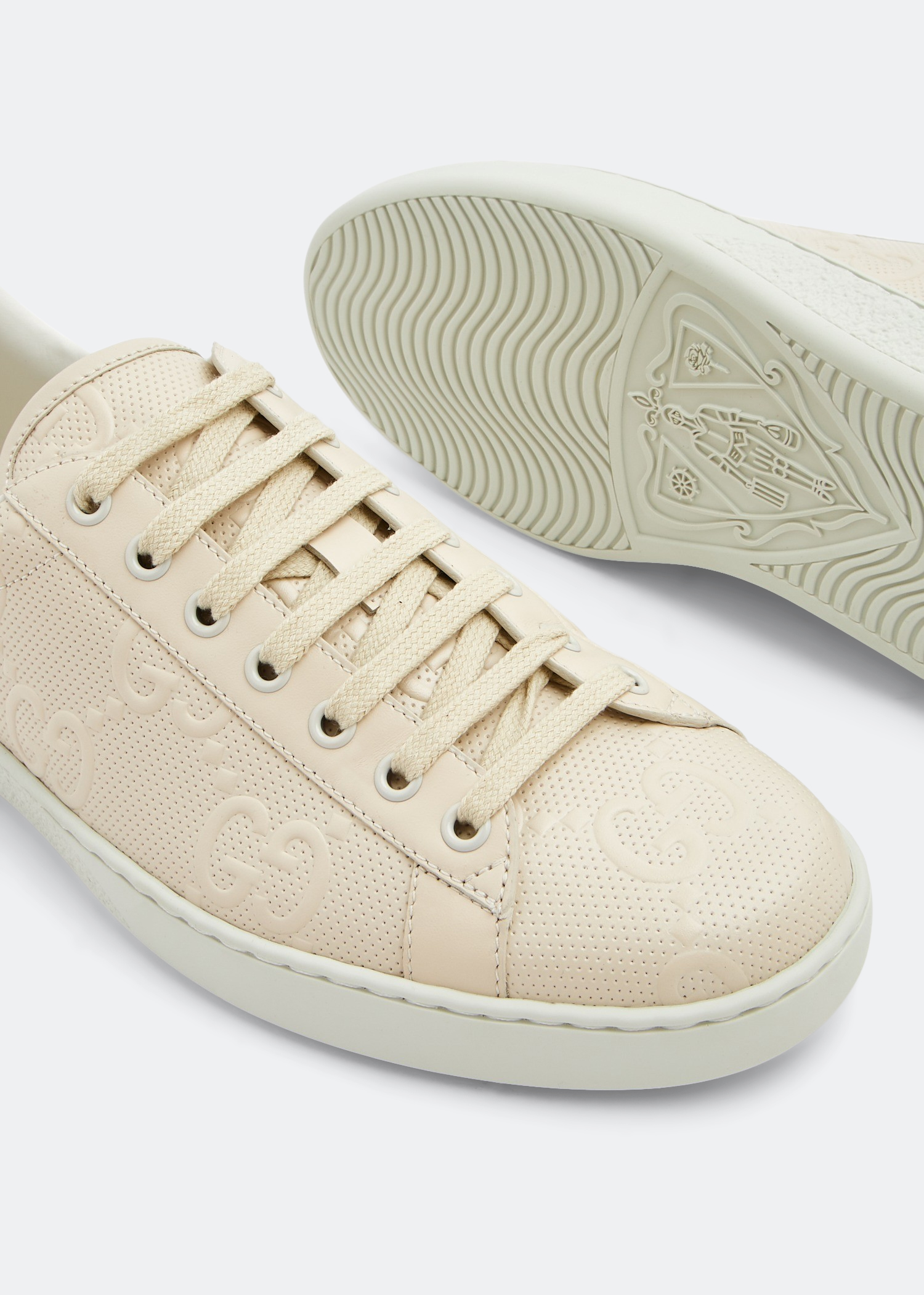 

Ace GG embossed sneakers, Beige