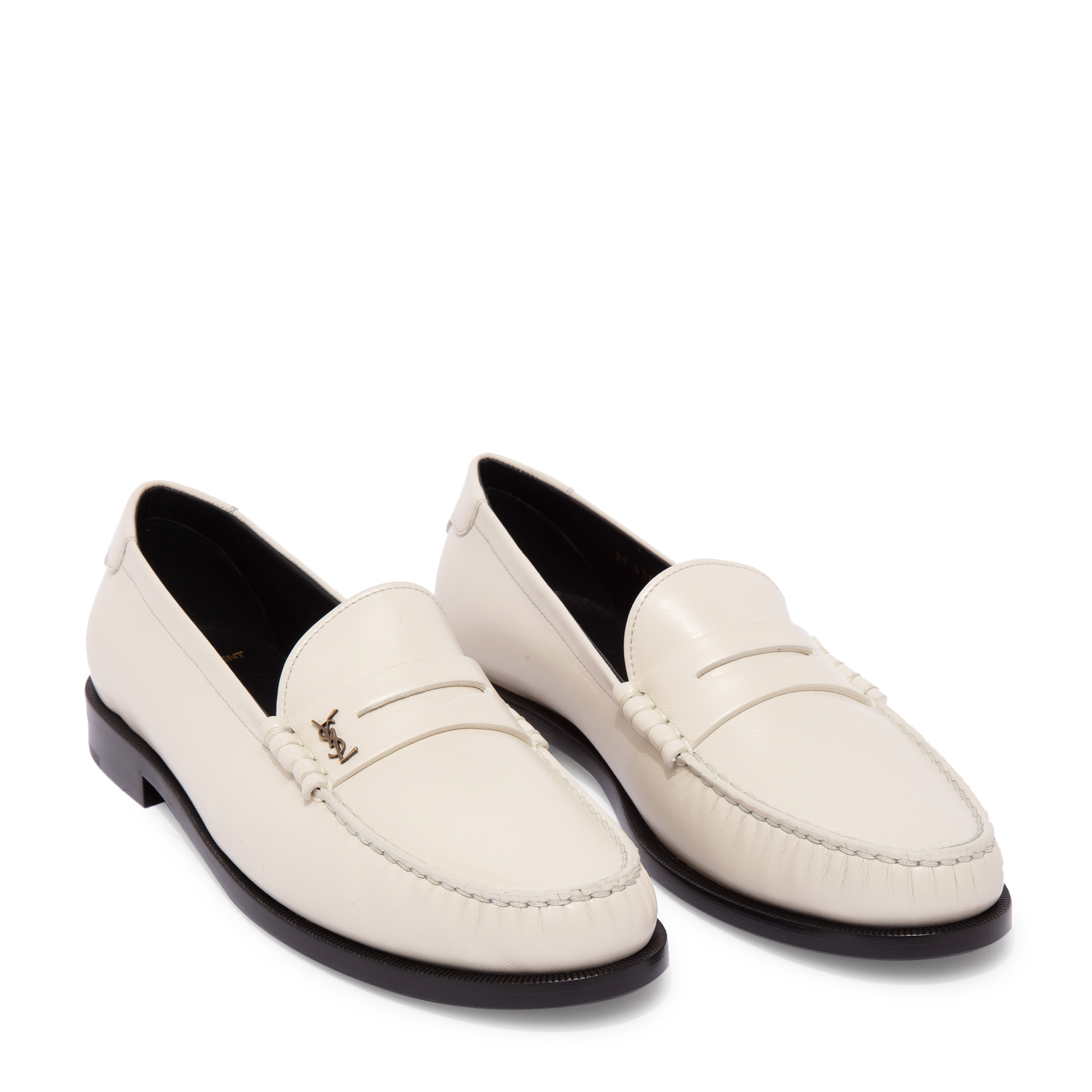 

Monogram leather loafers, White