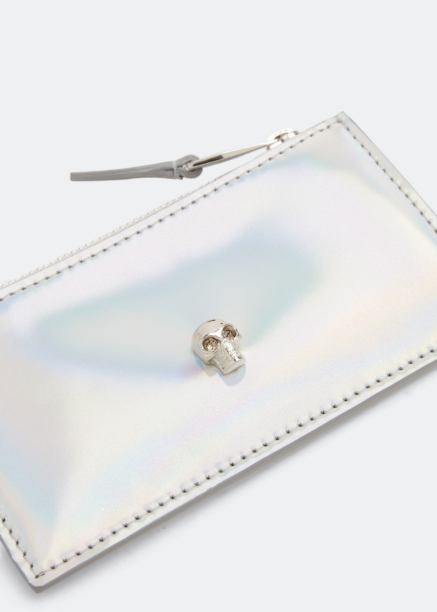 

Skull zip card holder, Silver