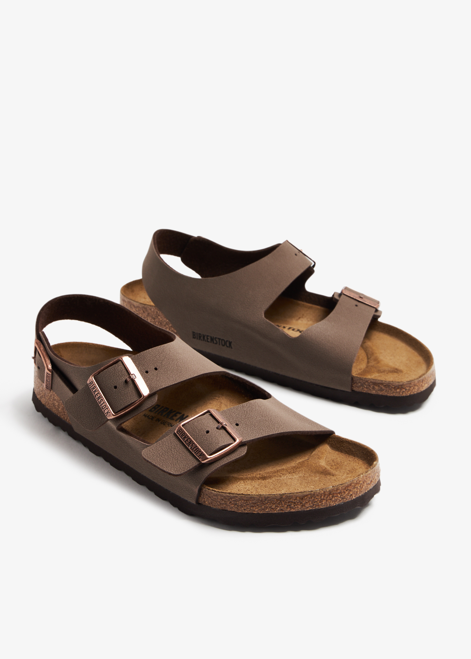 Birkenstock milano leather flat sandals outlet
