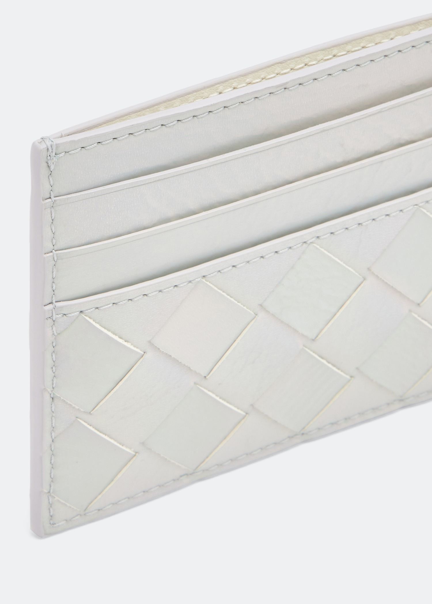 

Intrecciato card case, White