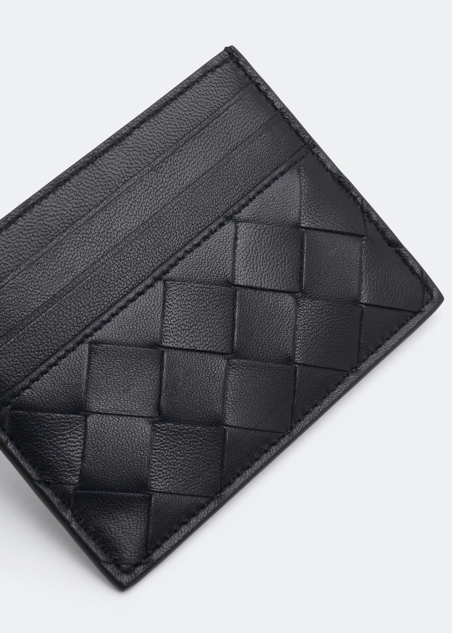 

Intrecciato card case, Blue