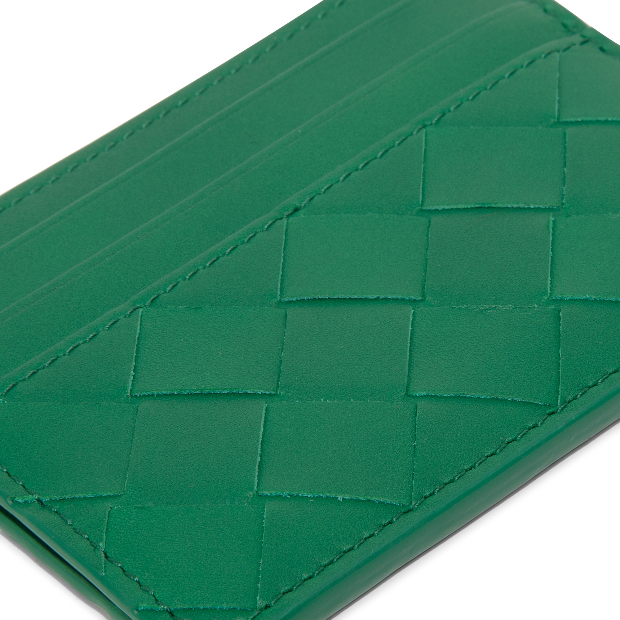 

Intrecciato card case, Green