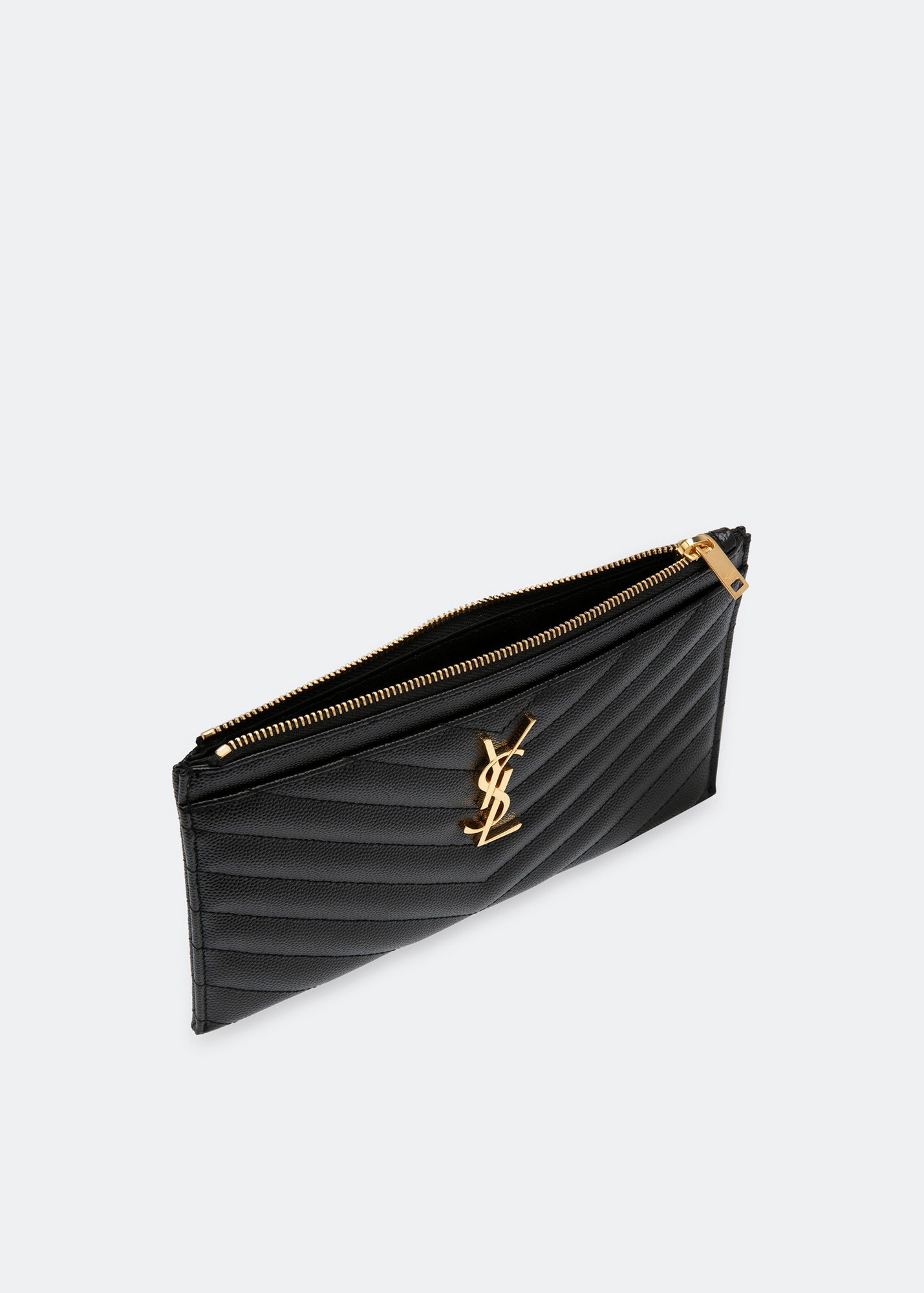 Saint Laurent Monogram quilted leather pouch for Women - Black in