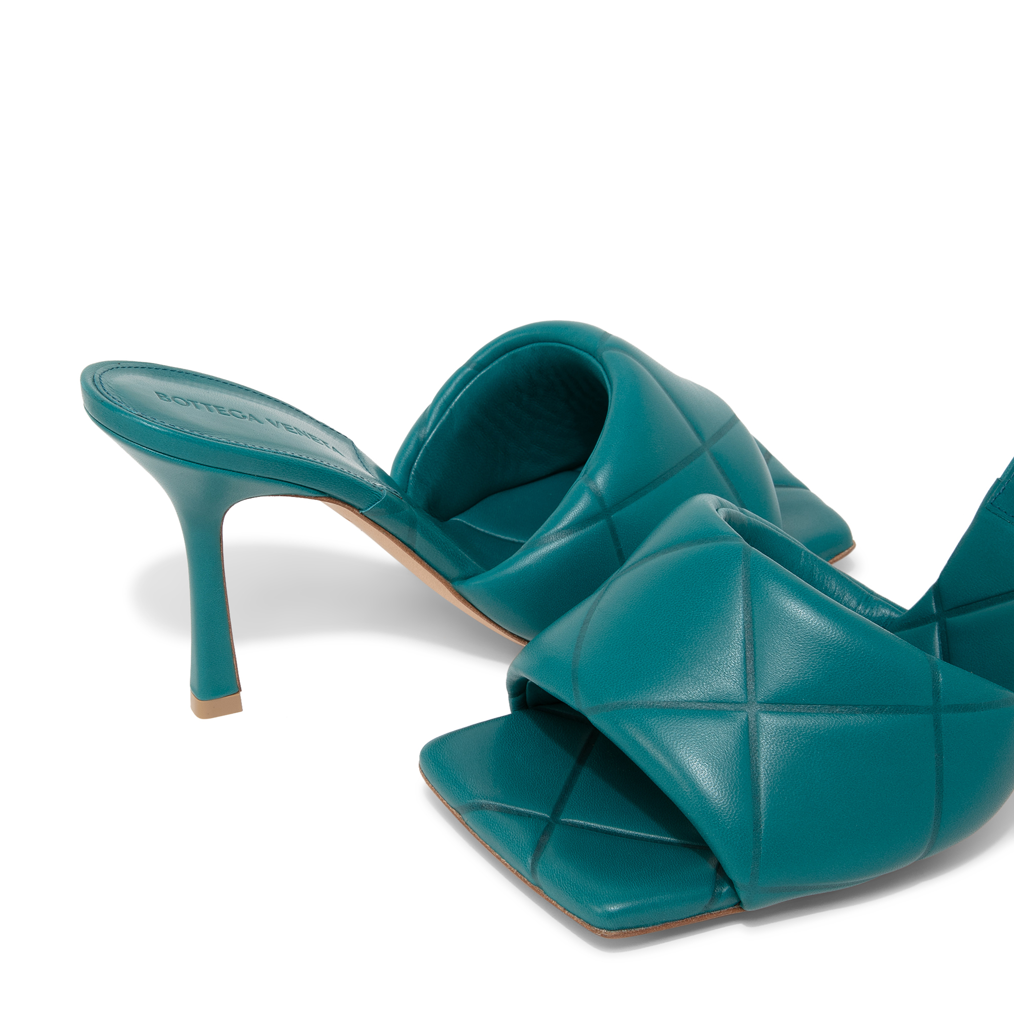 

Matelassé padded sandals, Green