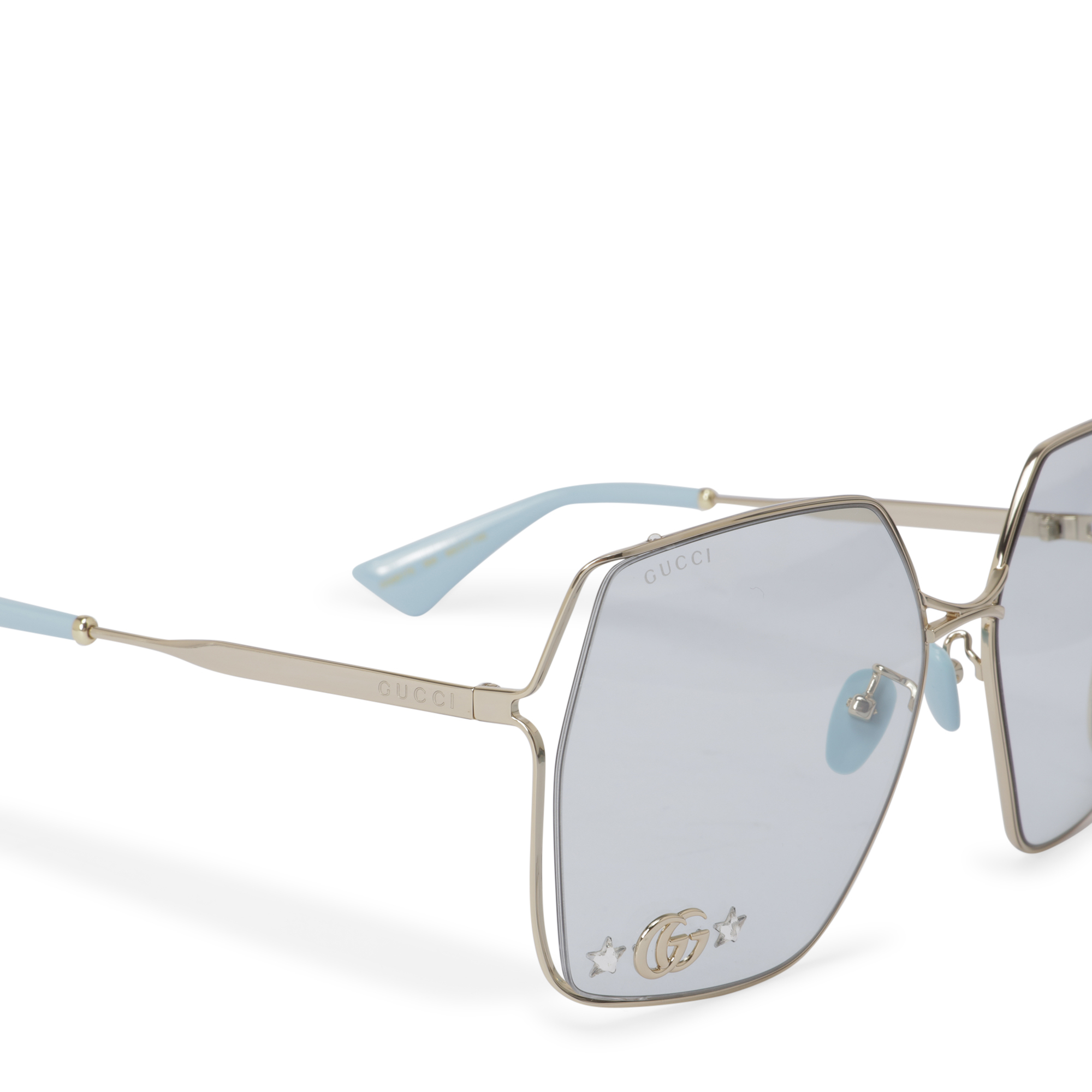 

Oval-frame sunglasses, Blue