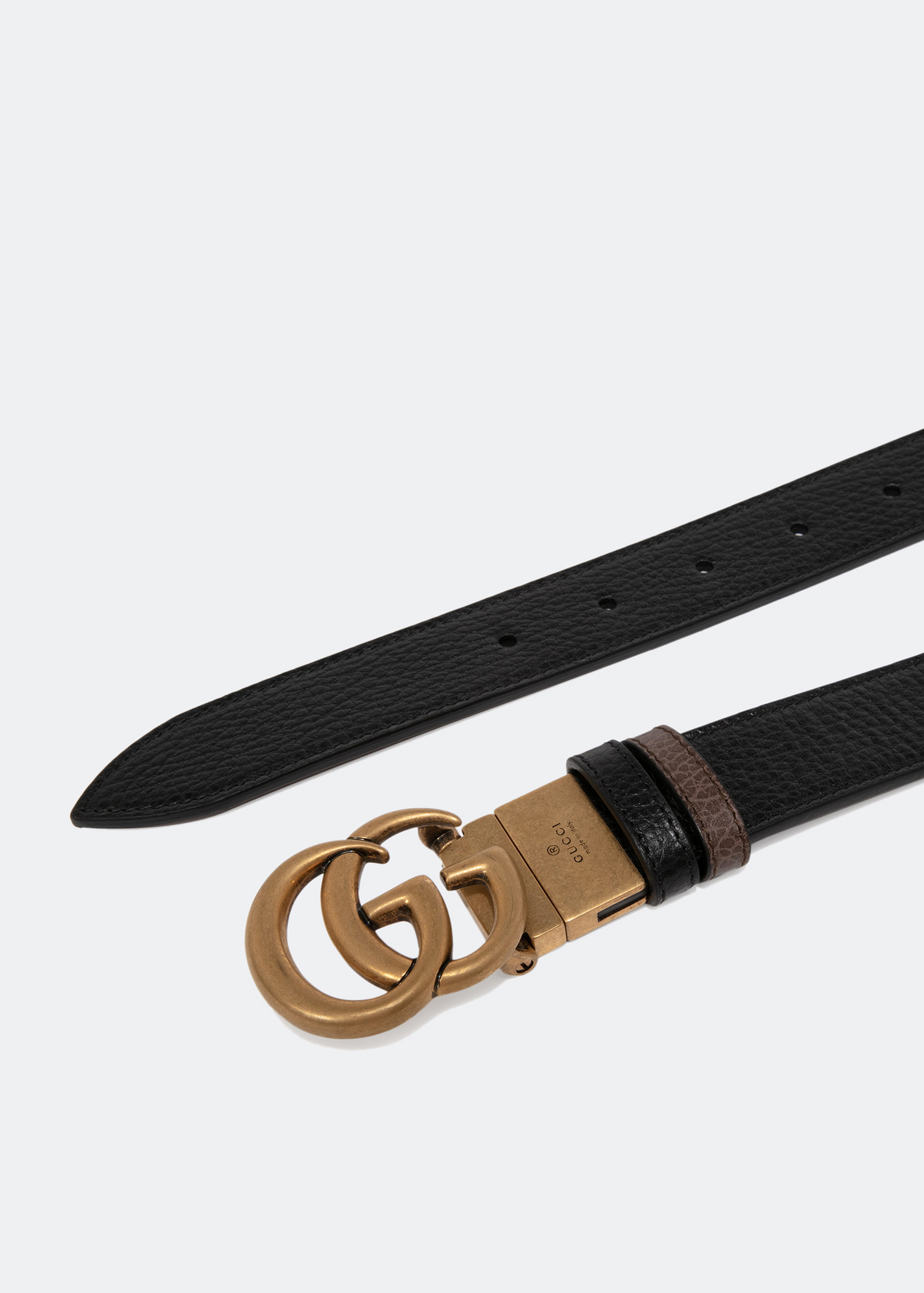 

Double G reversible belt, Brown