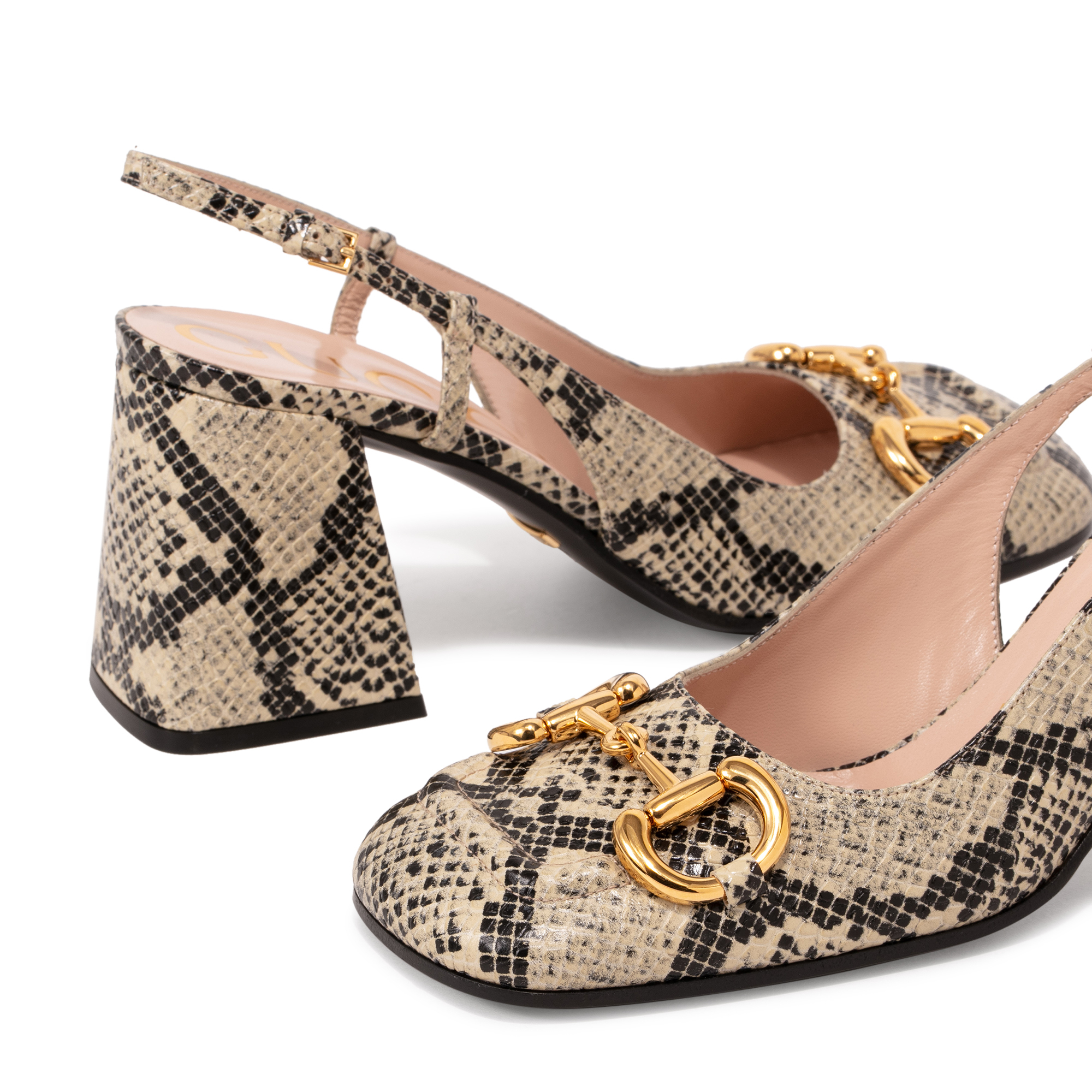 

Horsebit sling-back pumps, Animal print