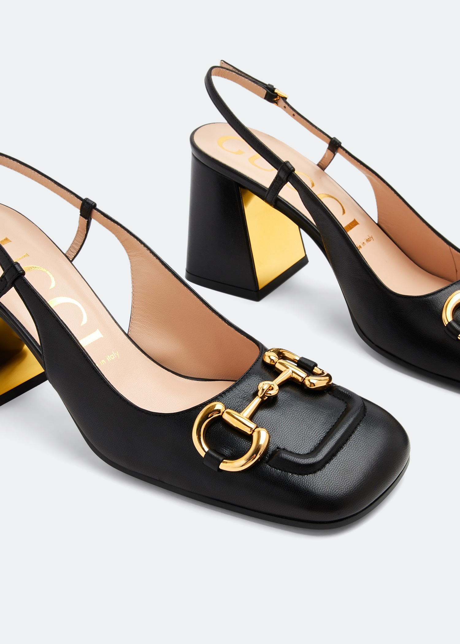 

Horsebit sling-back pumps, Black