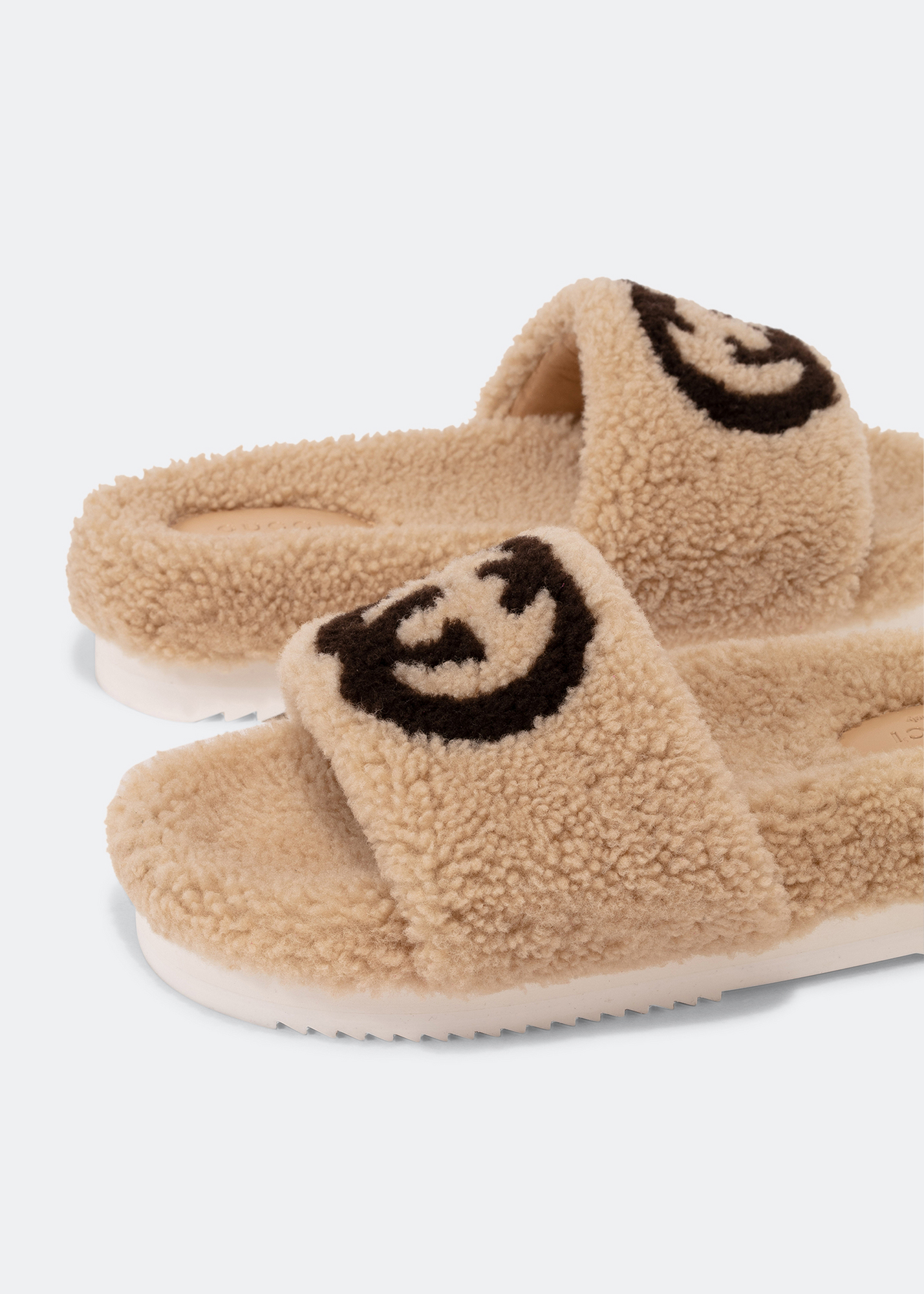 

Interlocking G slide sandals, Beige