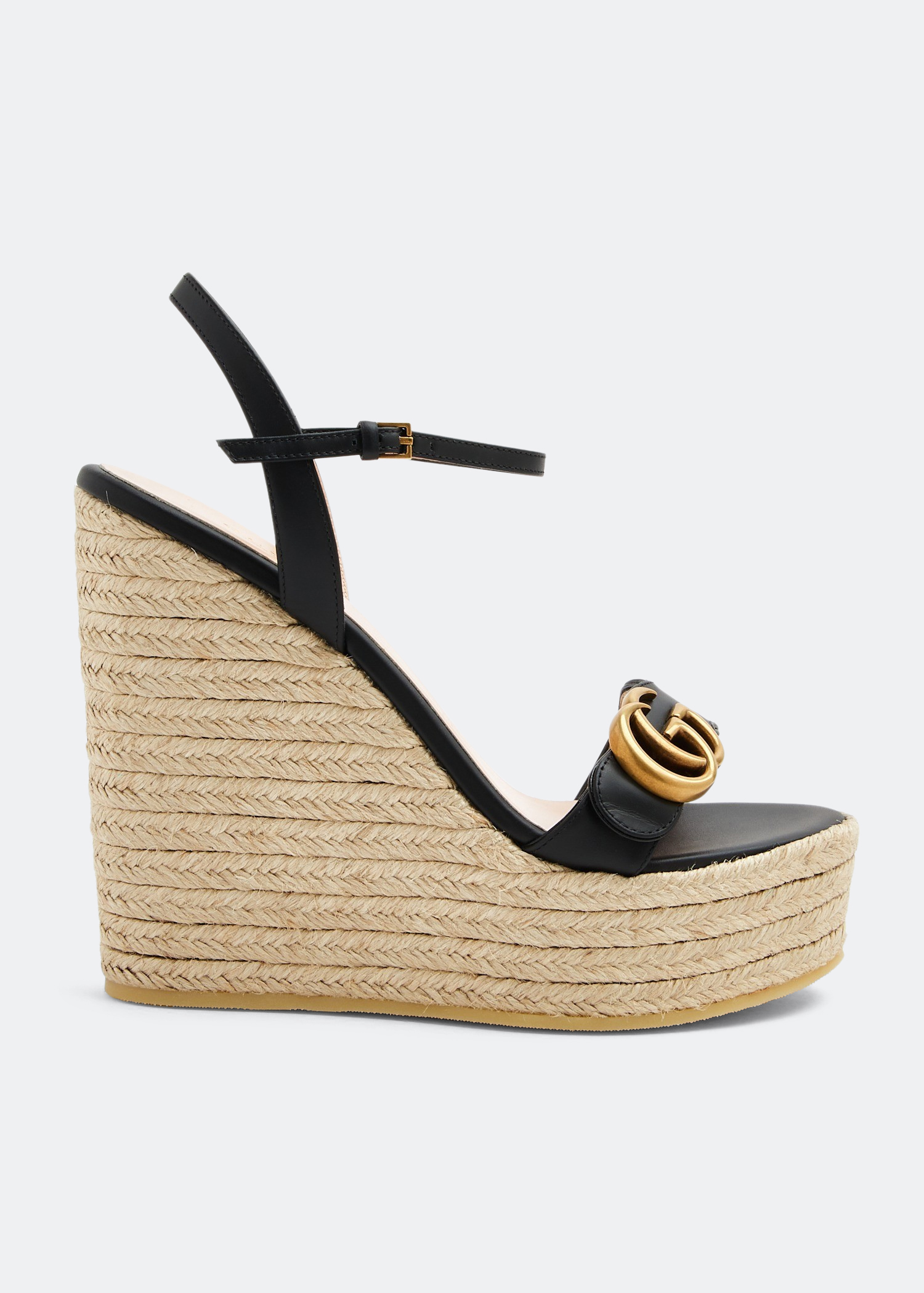 Gucci GG espadrille wedge sandals for Women Black in UAE Level Shoes