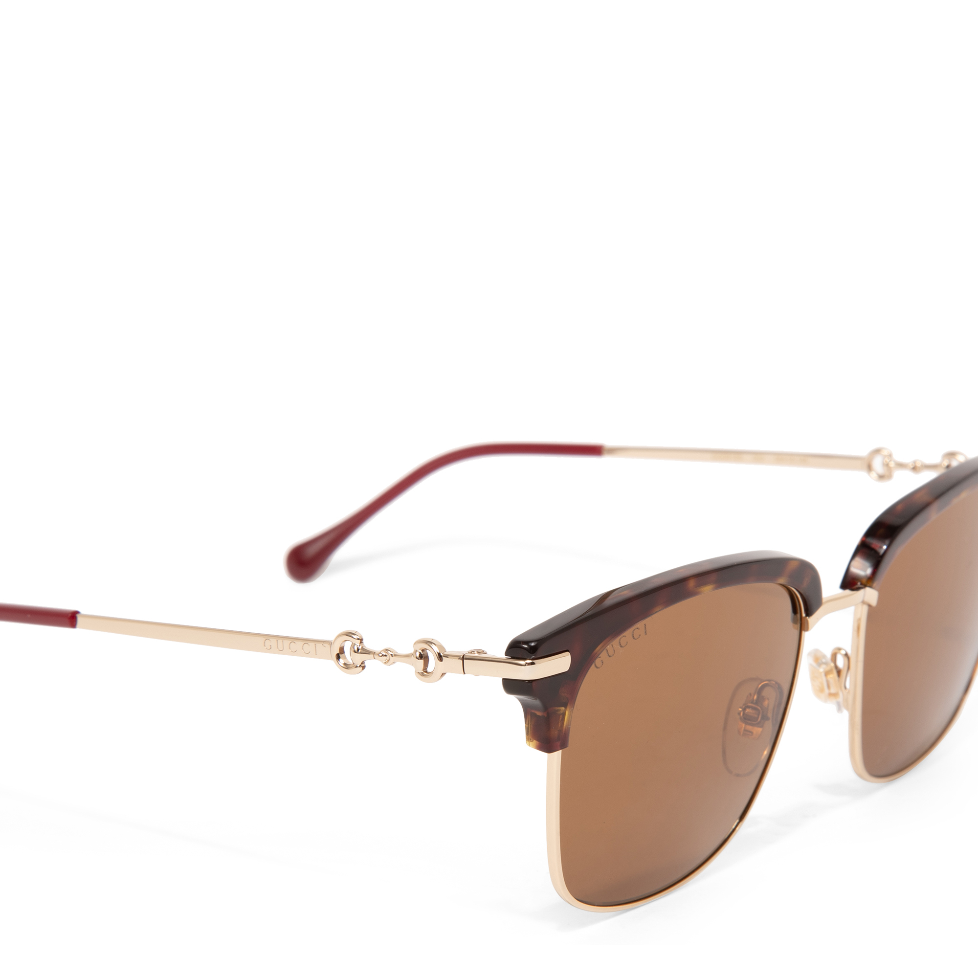 

Horsebit square-frame sunglasses, Brown