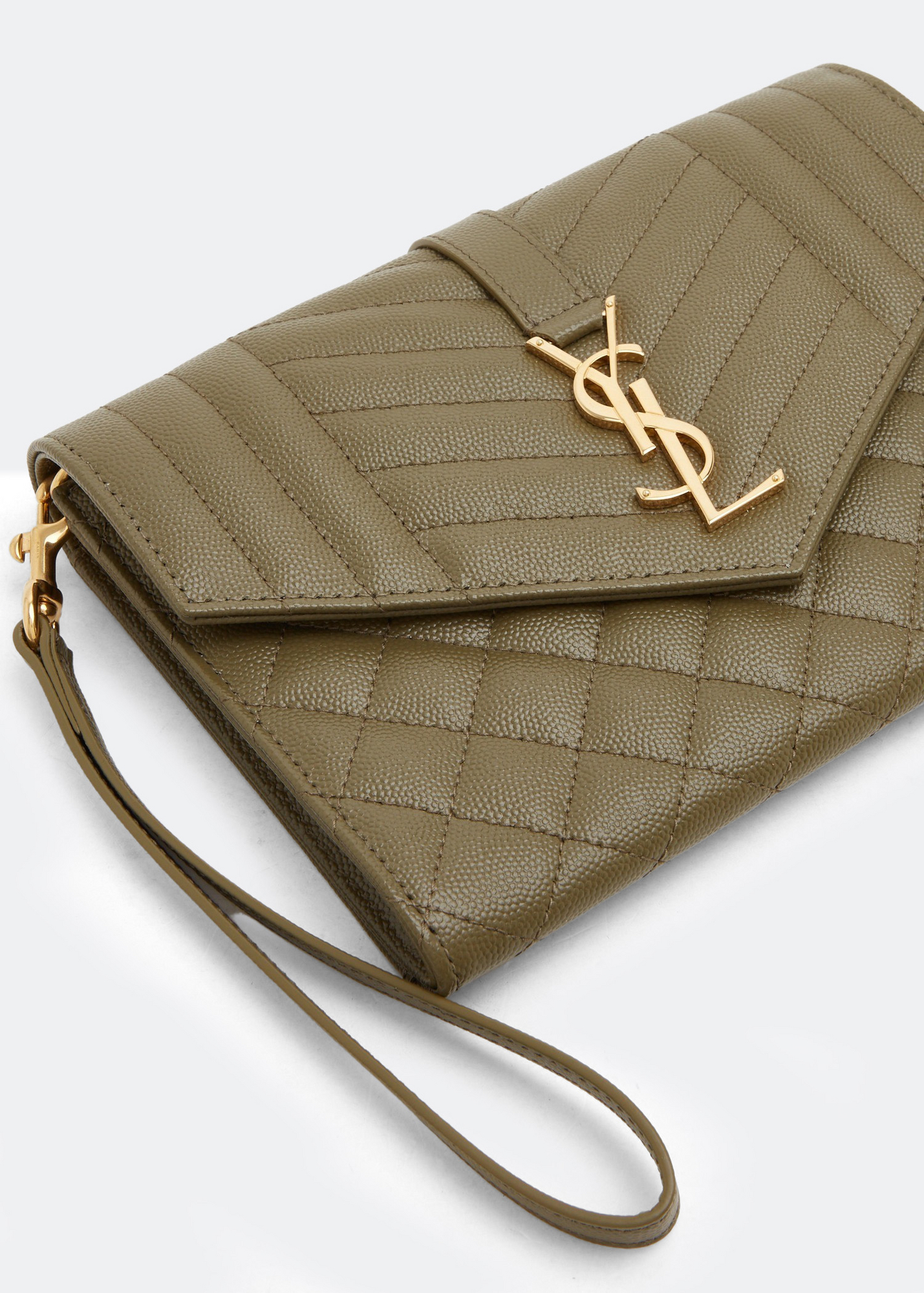 

Monogram envelope clutch, Green