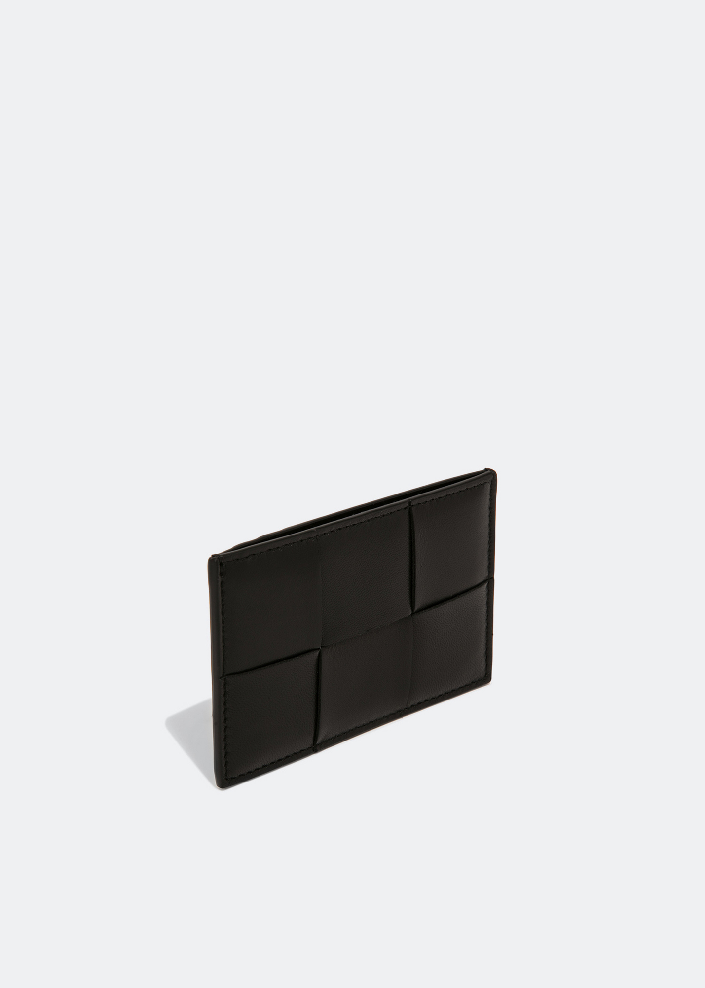 

Intrecciato leather cardholder, Black