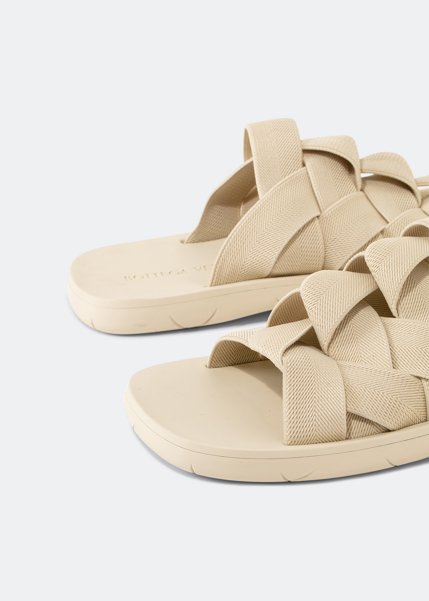 

Intrecciato fabric sandals, Beige