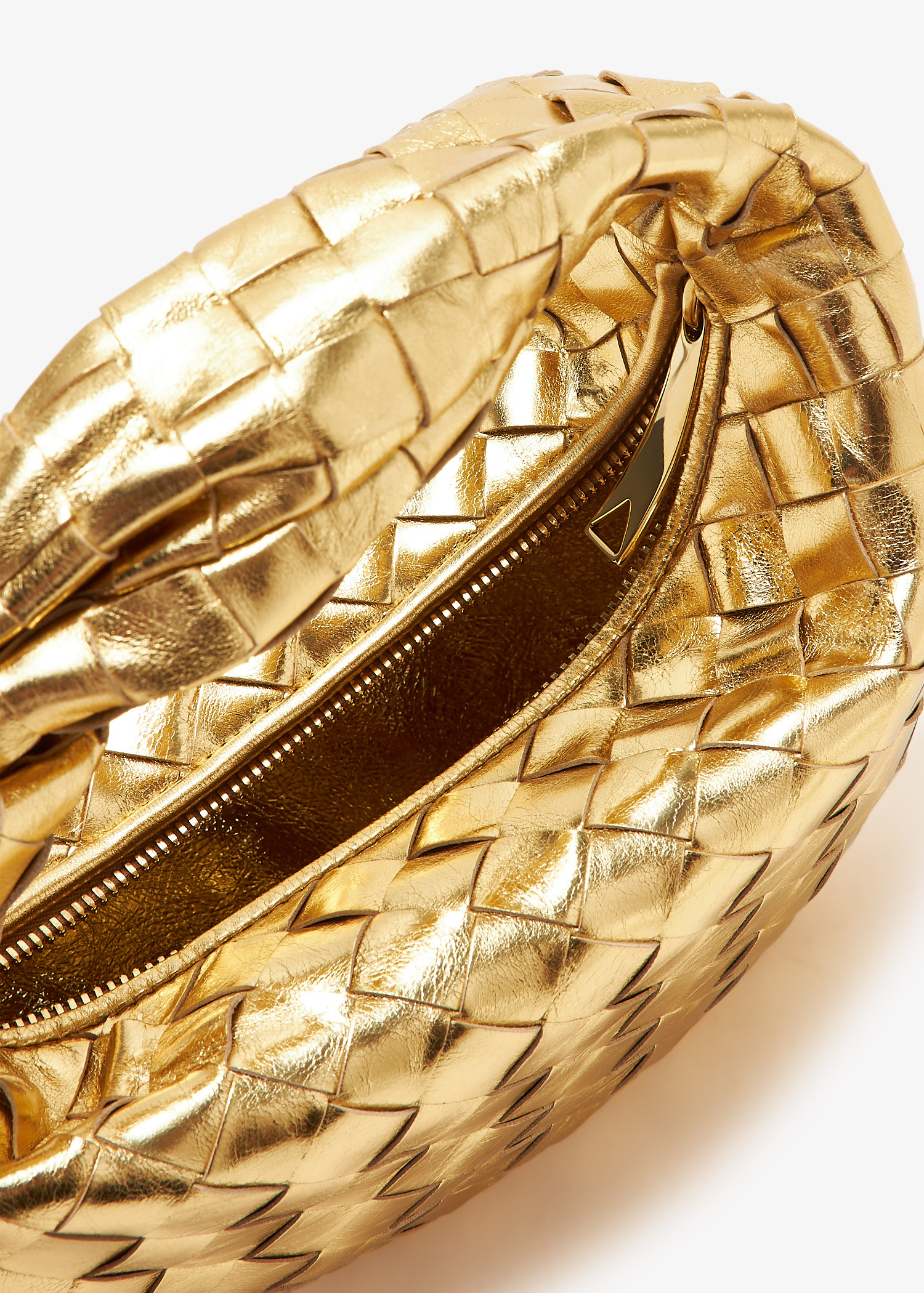 Bottega Veneta Metallic gold mini Jodie bag | TheDoubleF