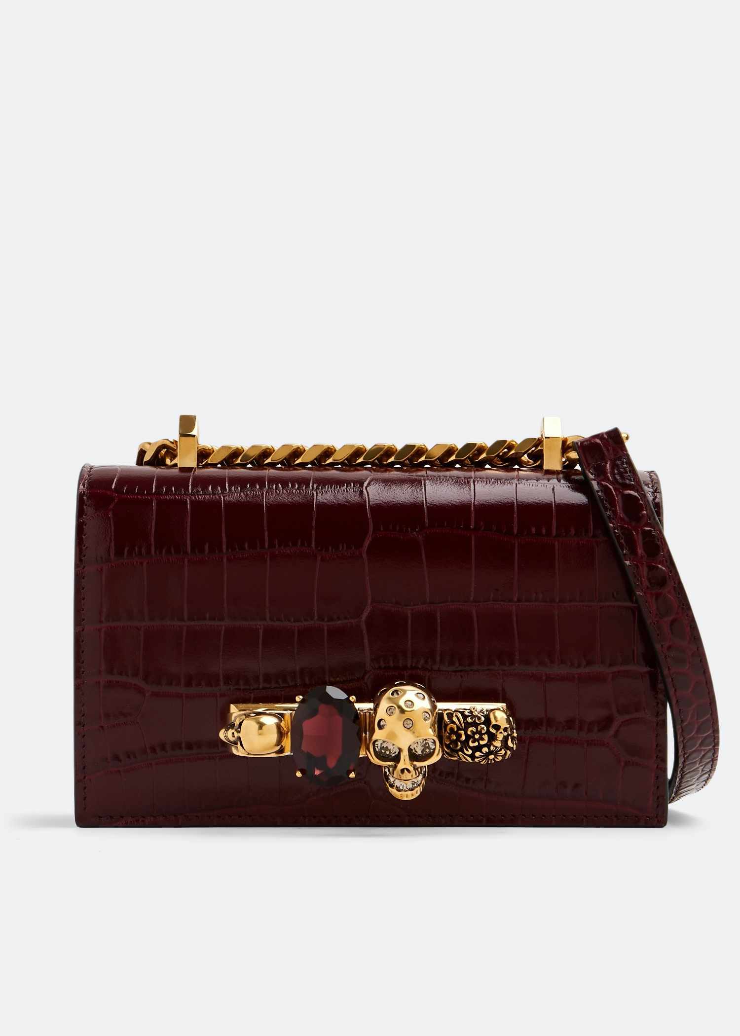 

Mini jewelled satchel, Burgundy