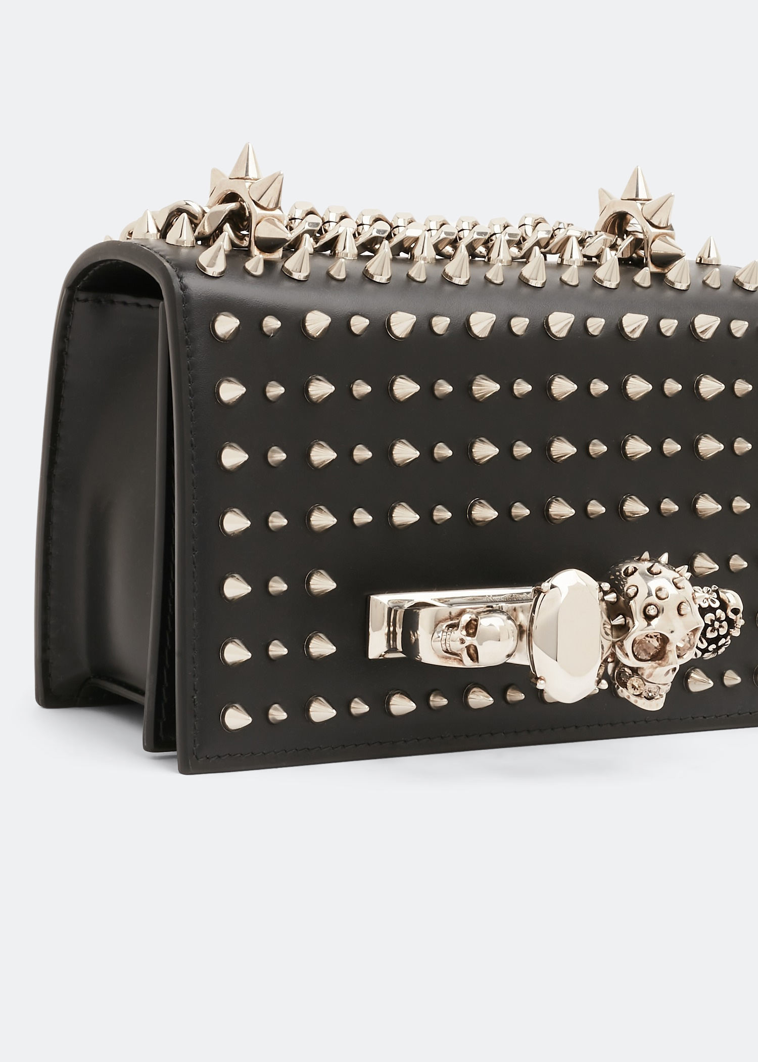 

Mini jewelled satchel, Black