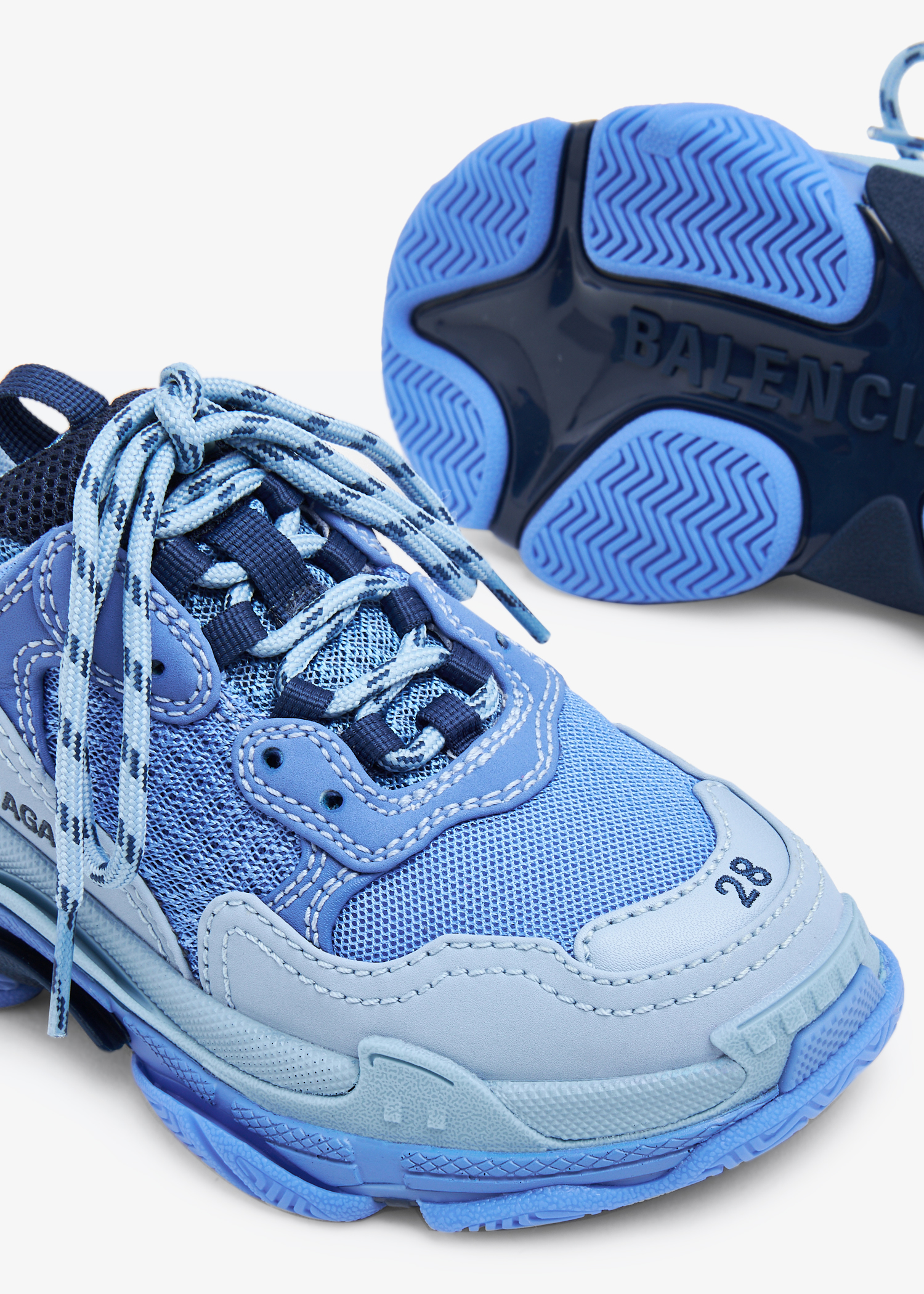 Balenciaga triple s white blue on sale