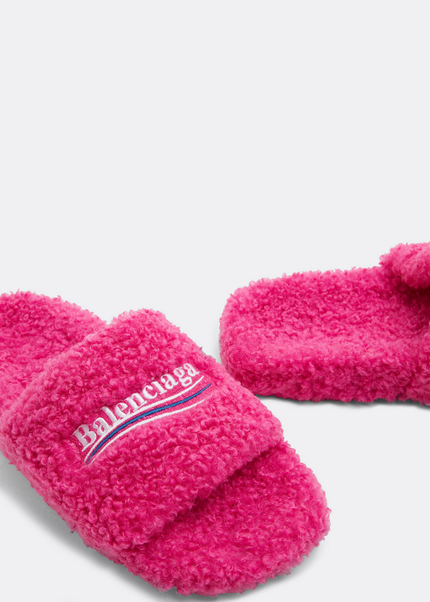 

Furry slide sandals, Pink