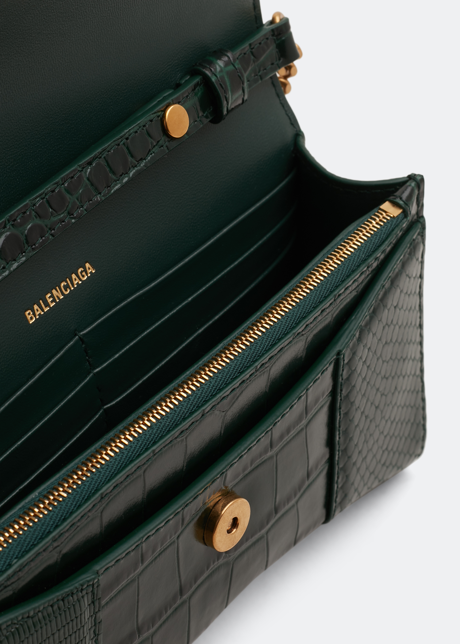 Balenciaga Hourglass chain wallet for Women - Green in KSA | Level 