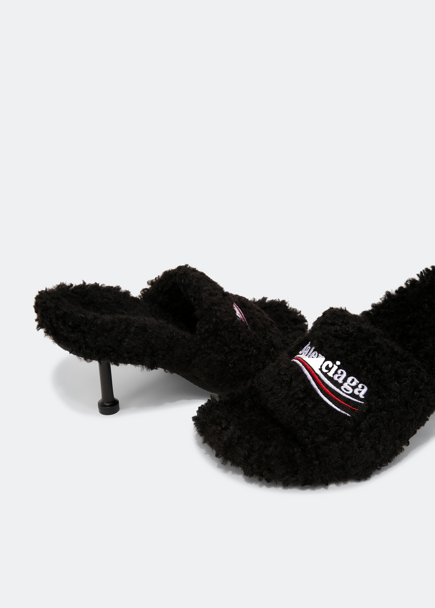 

Furry sandals, Black