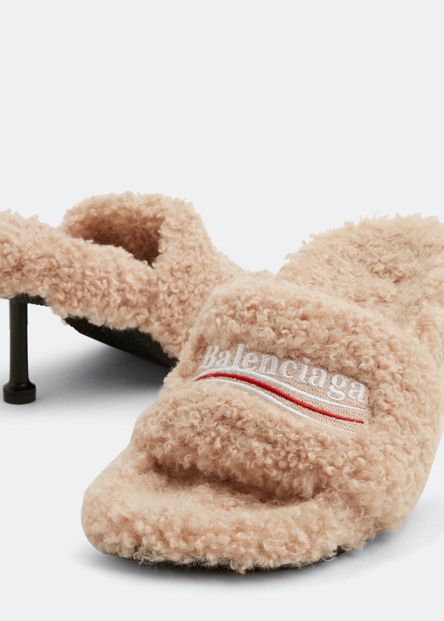 

Furry sandals, Pink