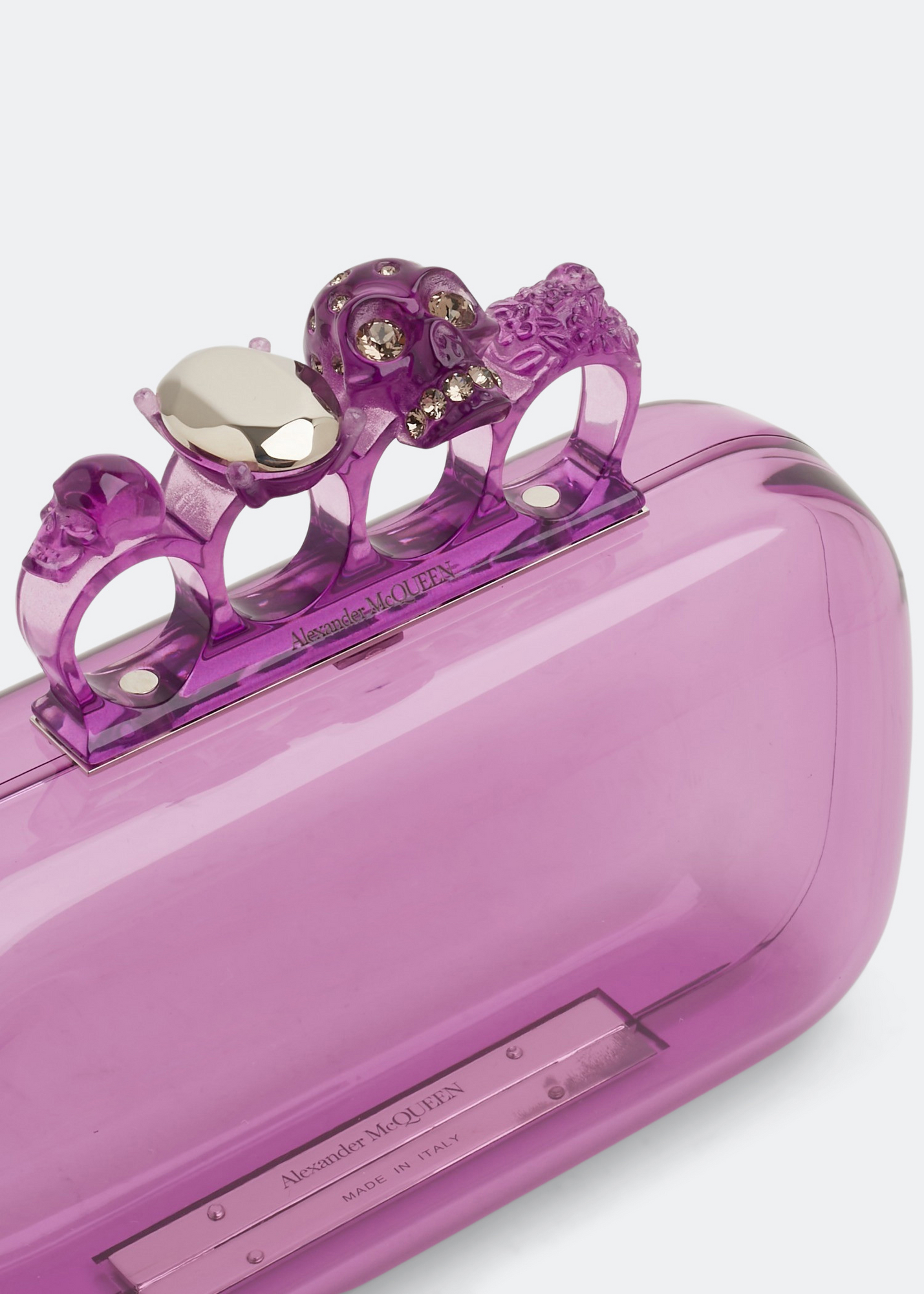 

Skull Four Ring clutch, Purple