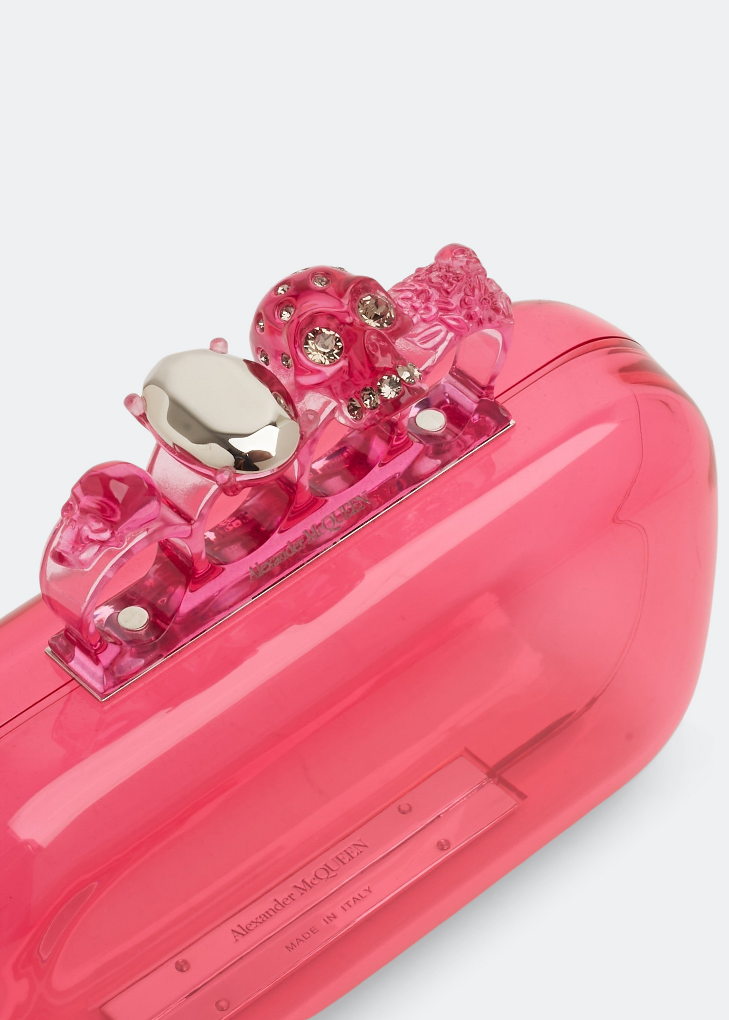 

Skull Four Ring clutch, Pink