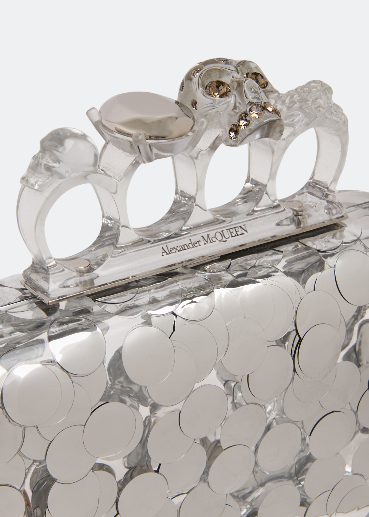 

Skull Four Ring clutch, Silver