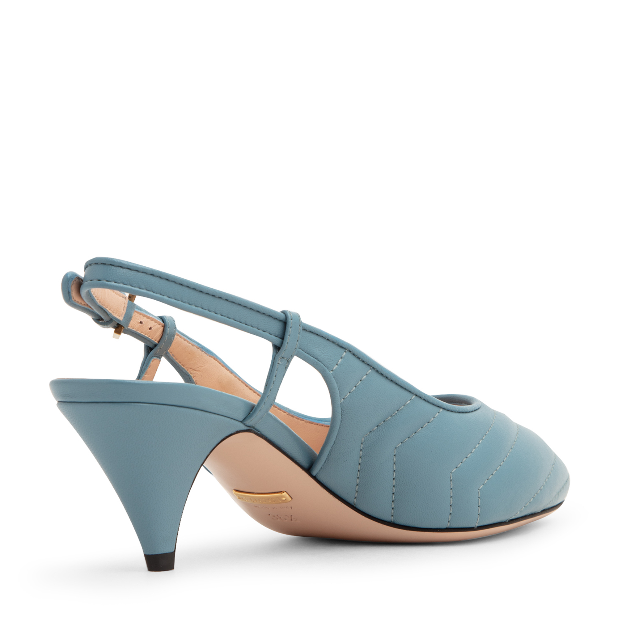 

Matelassé slingback pumps, Blue